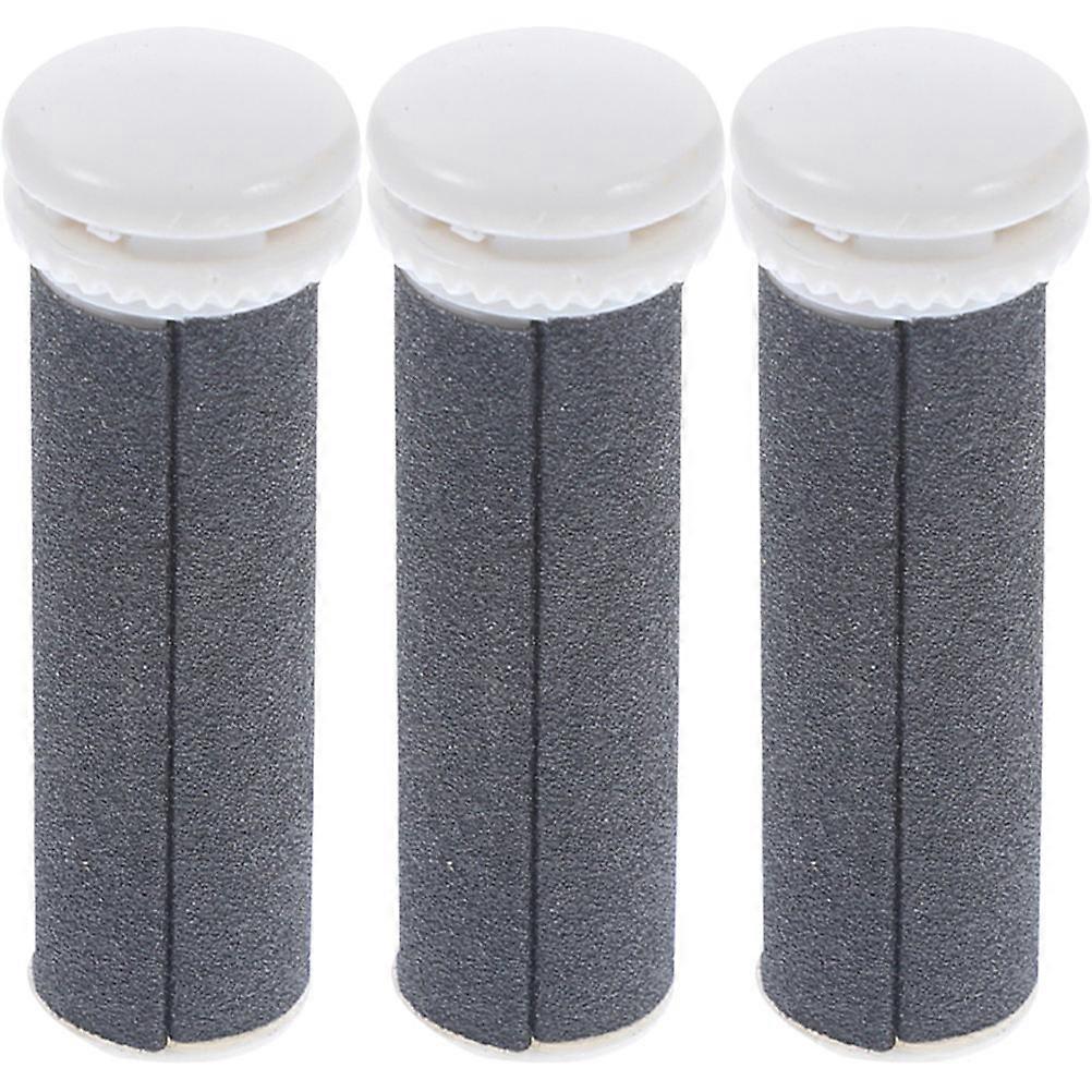 Black Replacement Roller Heads for Electric Foot File Coarse Grit Durable ABS Material 3 Pieces
