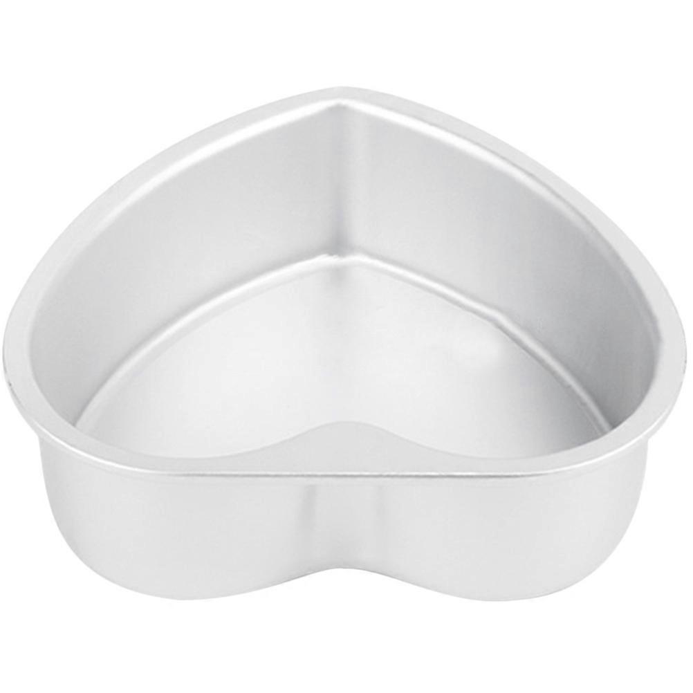 Heart Shaped Cake Pan Aluminum Alloy NonStick Baking Tray for Home and Professional Use Silver Color