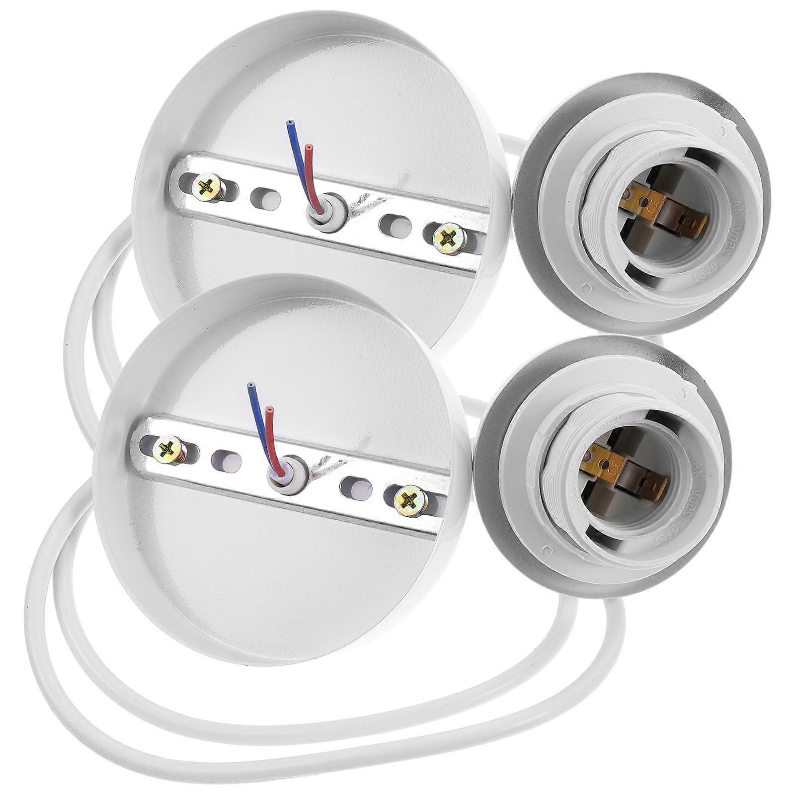 2pcs Ceiling Light Holder E27 Base Canopy Metal Bulb Socket
