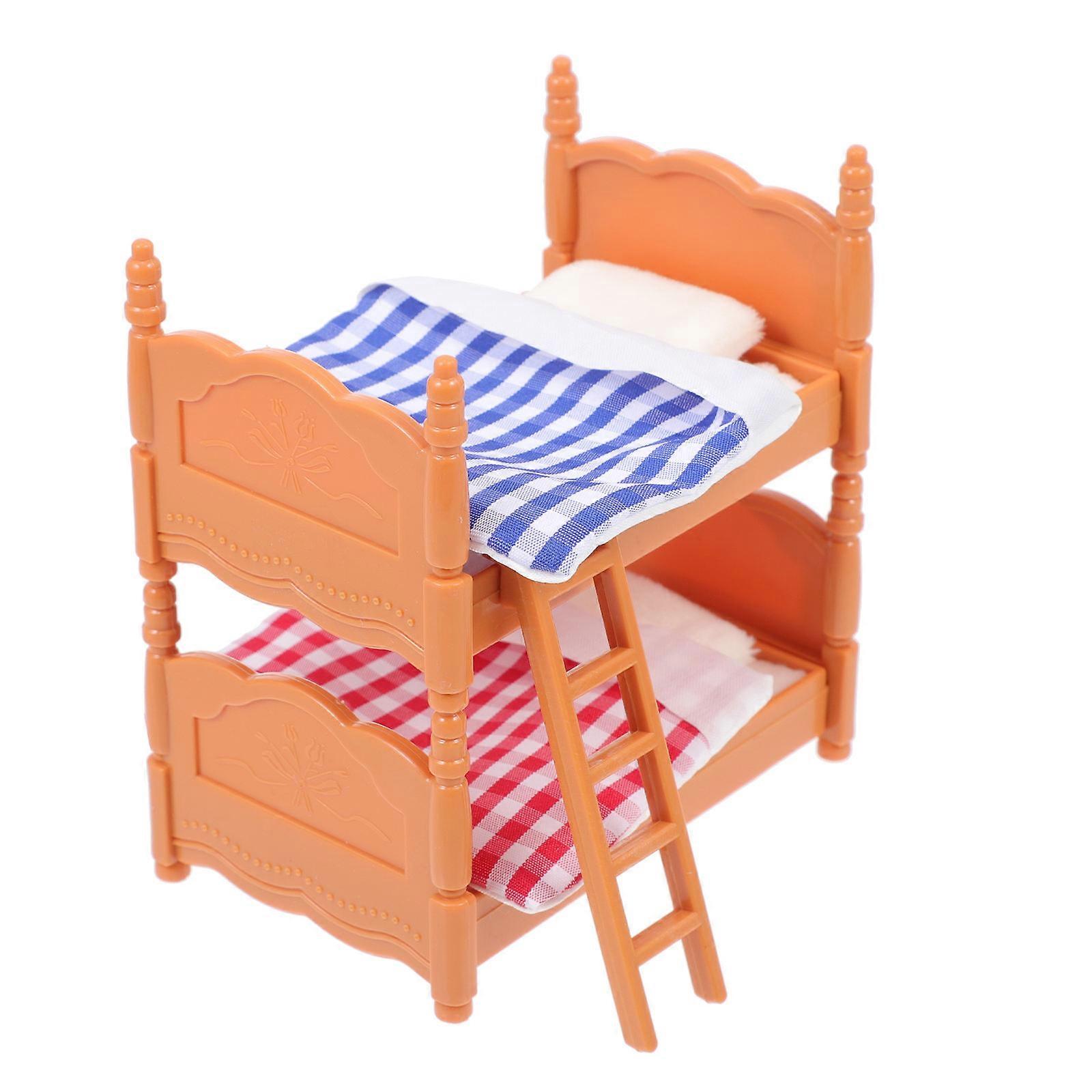 Dollhouse Beds Miniature Style 3.9X3.7X2.4In Children Favoring Doll House Decor DIY Projects 1 Set