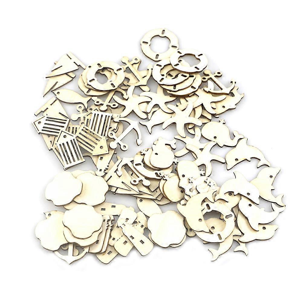 Nautical Theme Lighthouse Wooden Pieces for Crafts Made of Durable Plastic Khaki Color 100PCS