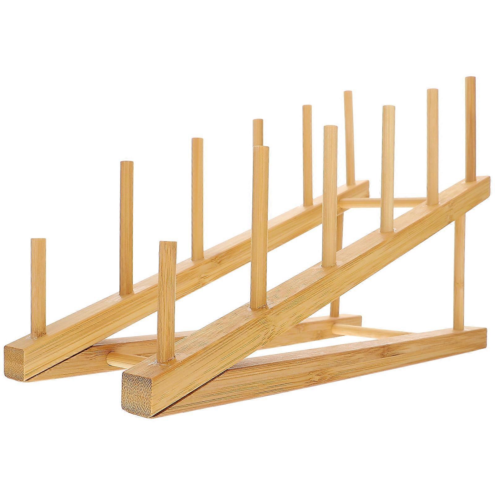 Cup Plate Display Shelf for Kitchen Storage with Drain Rack 2pcs