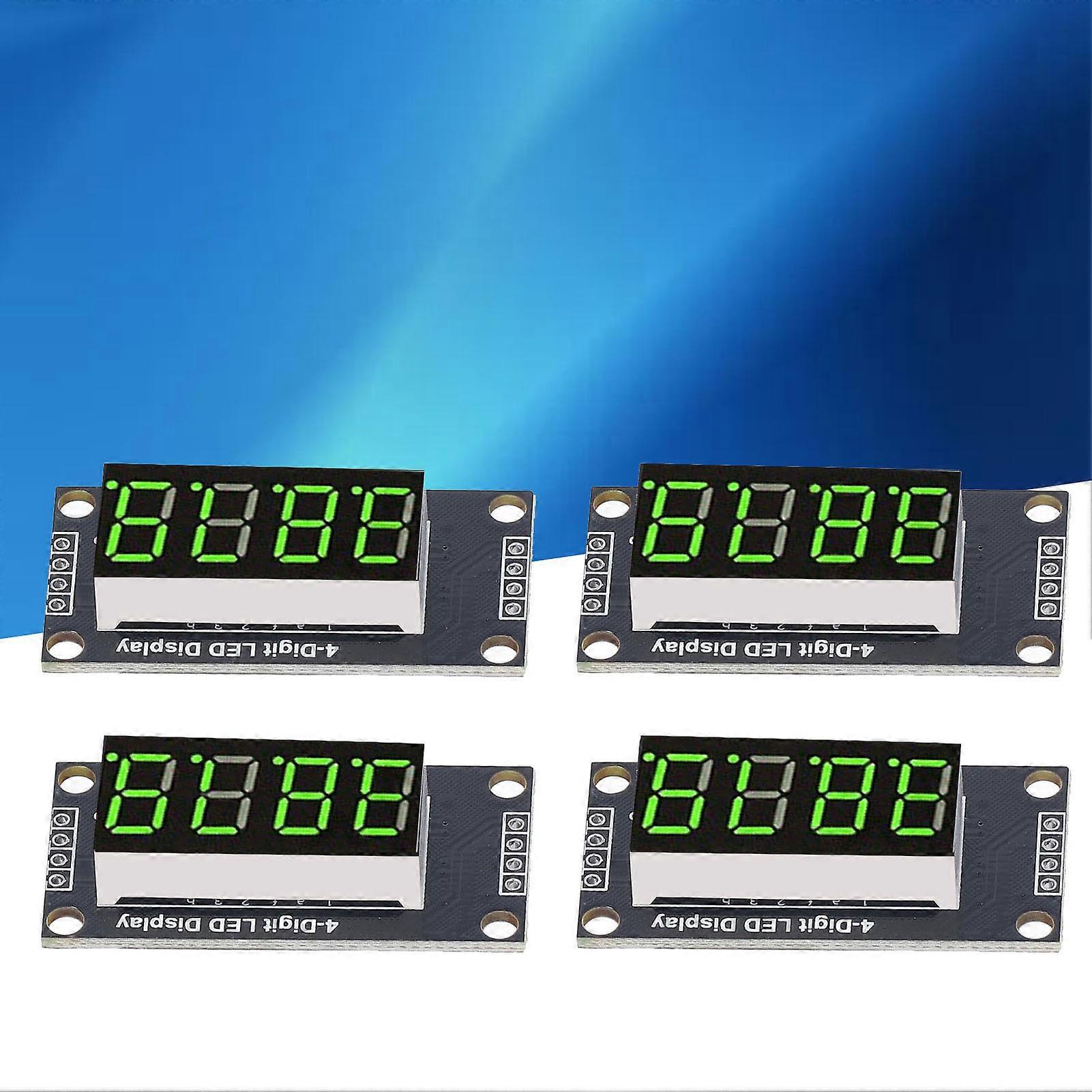 4 sæt digitalt rørdisplaymodul LED 4-cifret 7-segment 0.36in TM1637-drevchip grøn MRA110E 