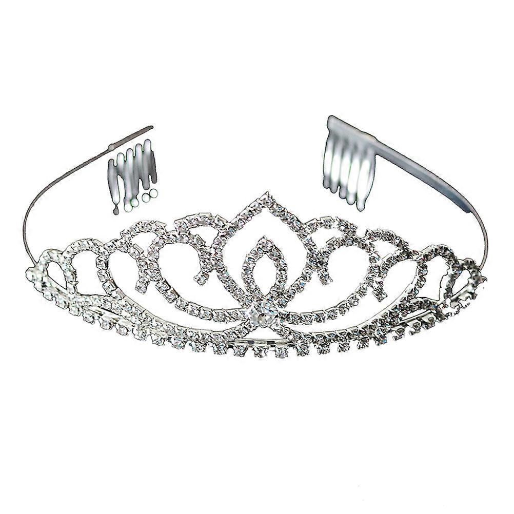 Rhinestone Bridal Headpiece For Engagements In Silver Color With Crown Shape 1Set