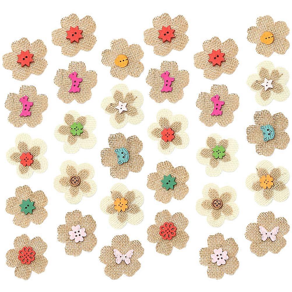 Creative DIY Clothes Buttons with Decorative Flower Design for Crafts Assorted Color 30 Pieces