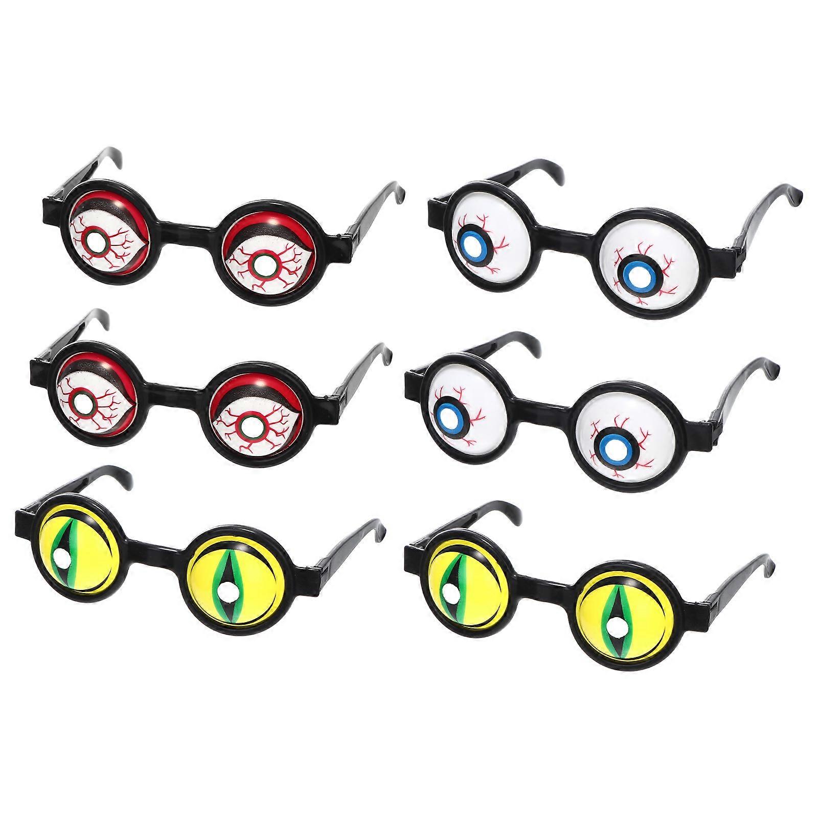 6PCS Halloween Scary Eyeglasses Creative Masquerade Party Photo Props for Adults