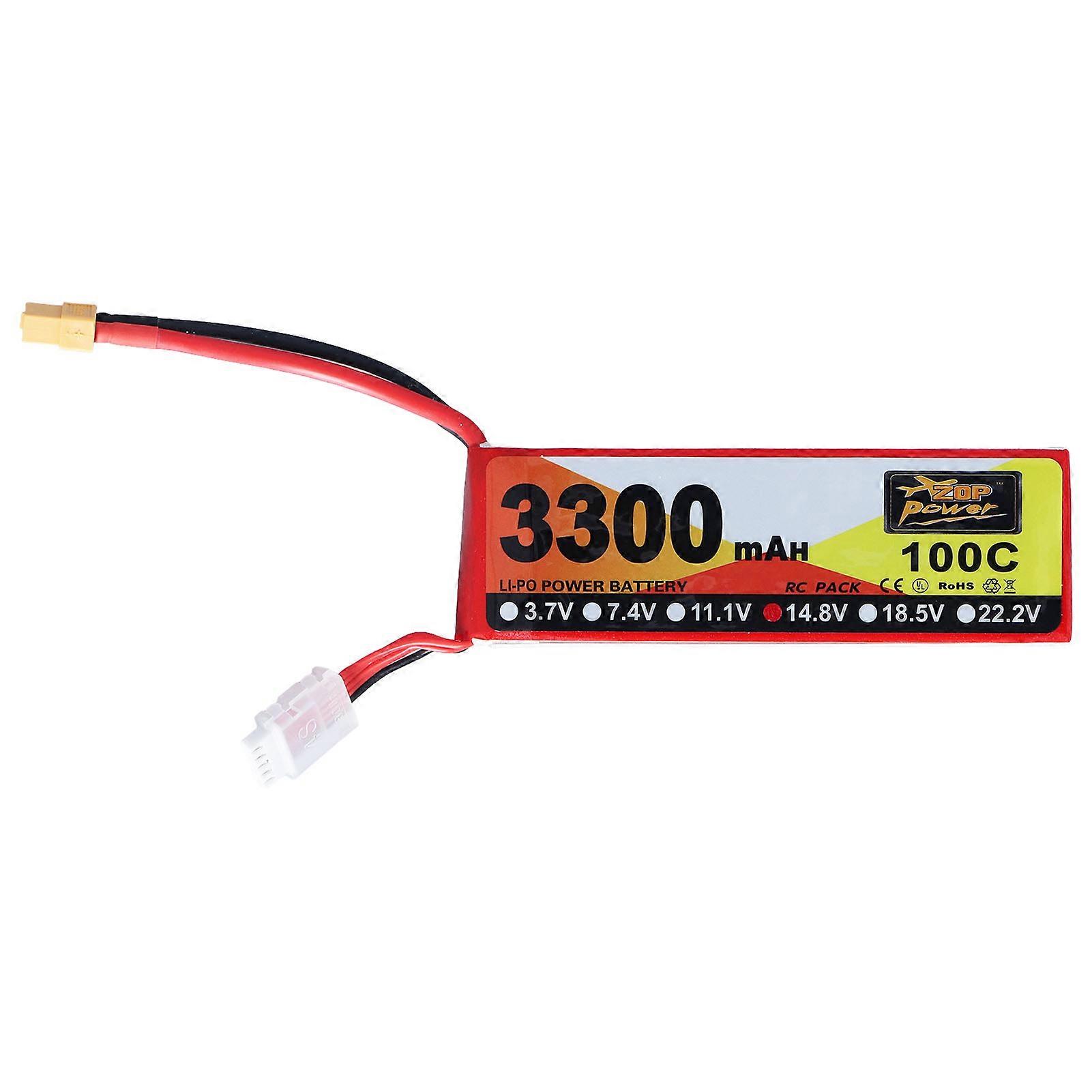 3300mAh Lipo Battery 100C Discharge Rate 14.8V 4S XT60 Plug RC Battery Power for RC Helicopter Car Model