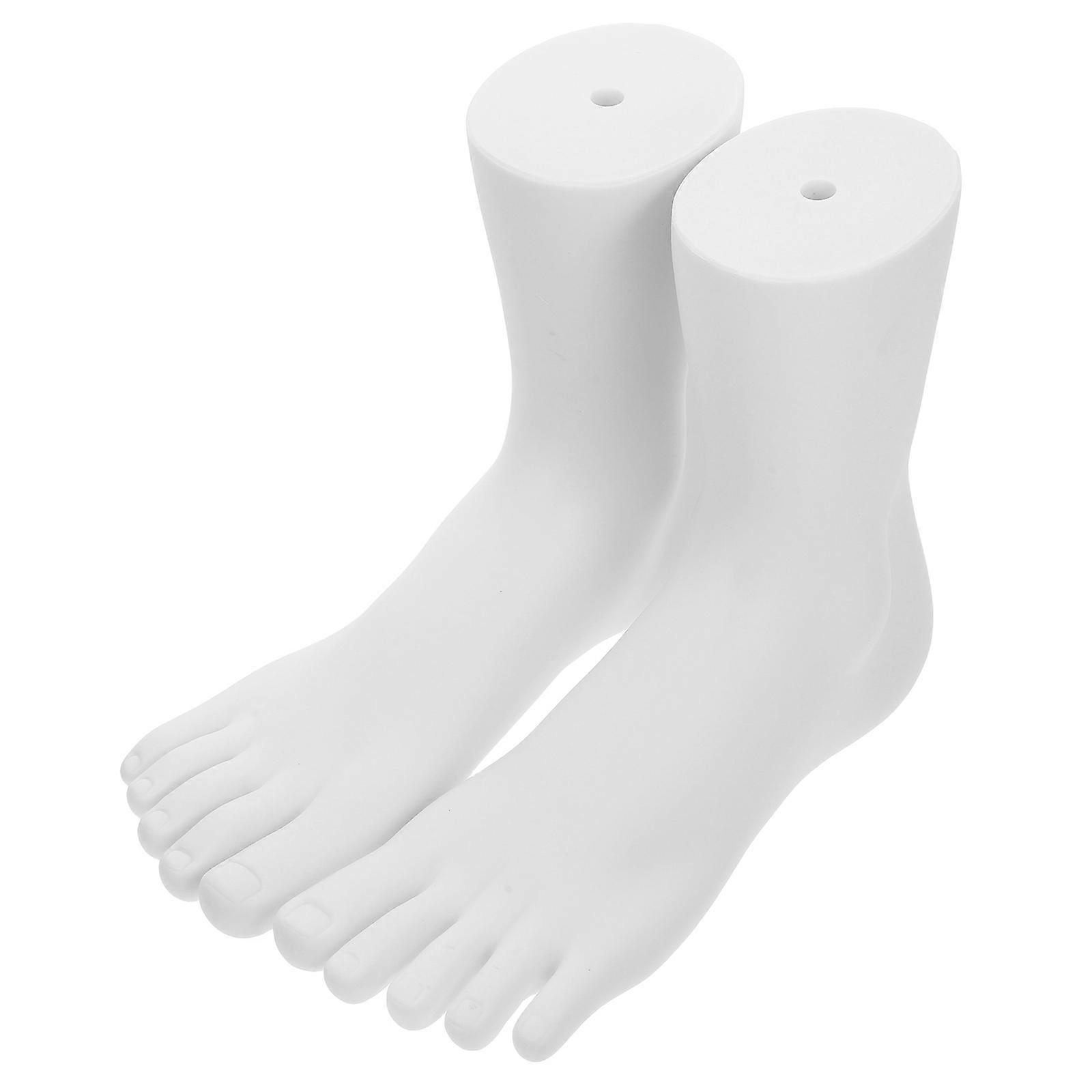 Plastic Foot Mannequin Display Model for Socks, Shoes & Jewelry – Realistic 5 Toe Stand for Photography, Store Exhibitions & Product Showcasing –