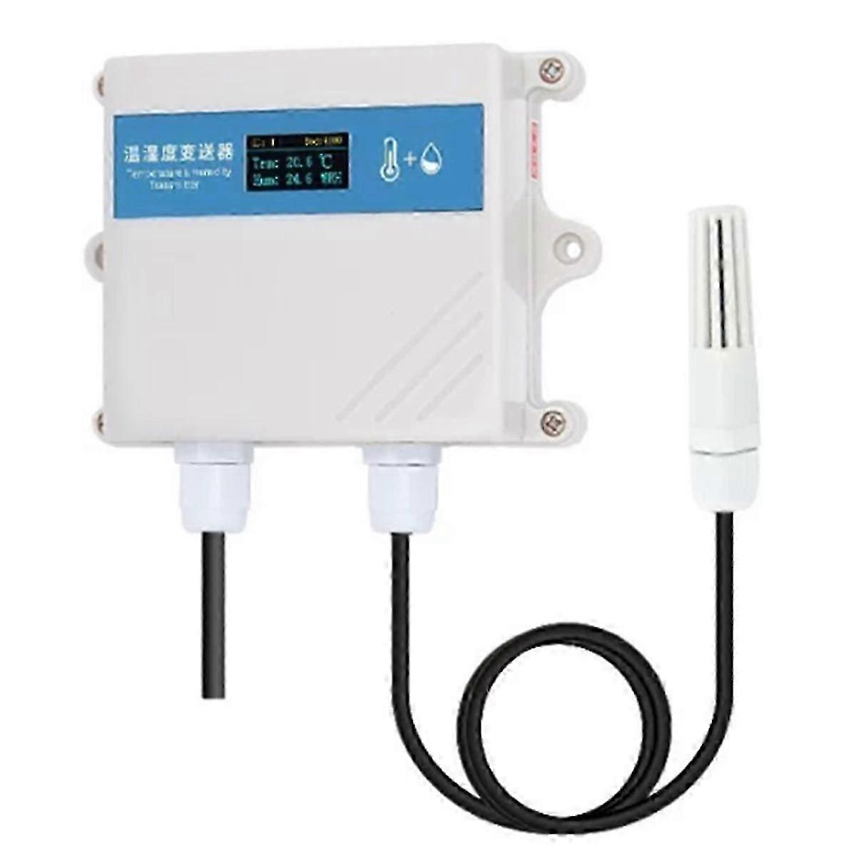 Wall Mounted Temperature And Humidity Sensor Rs485 High Accuracy Transmitter With Oled Display For Warehouse Greenhouse  hk