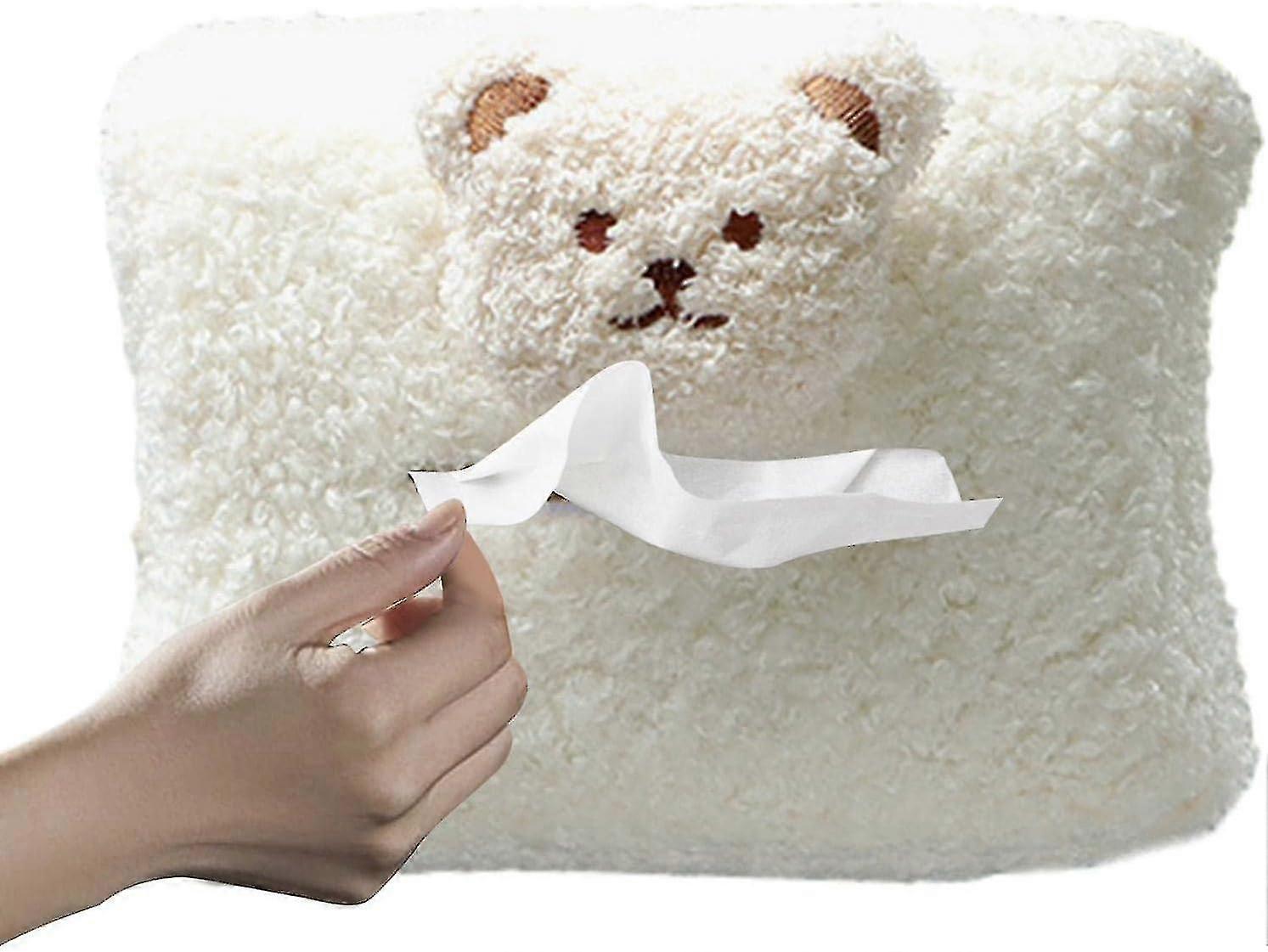 Car wool tissue box holder, wool material with waterproof lining, animal shapes suitable for multiple scenarios