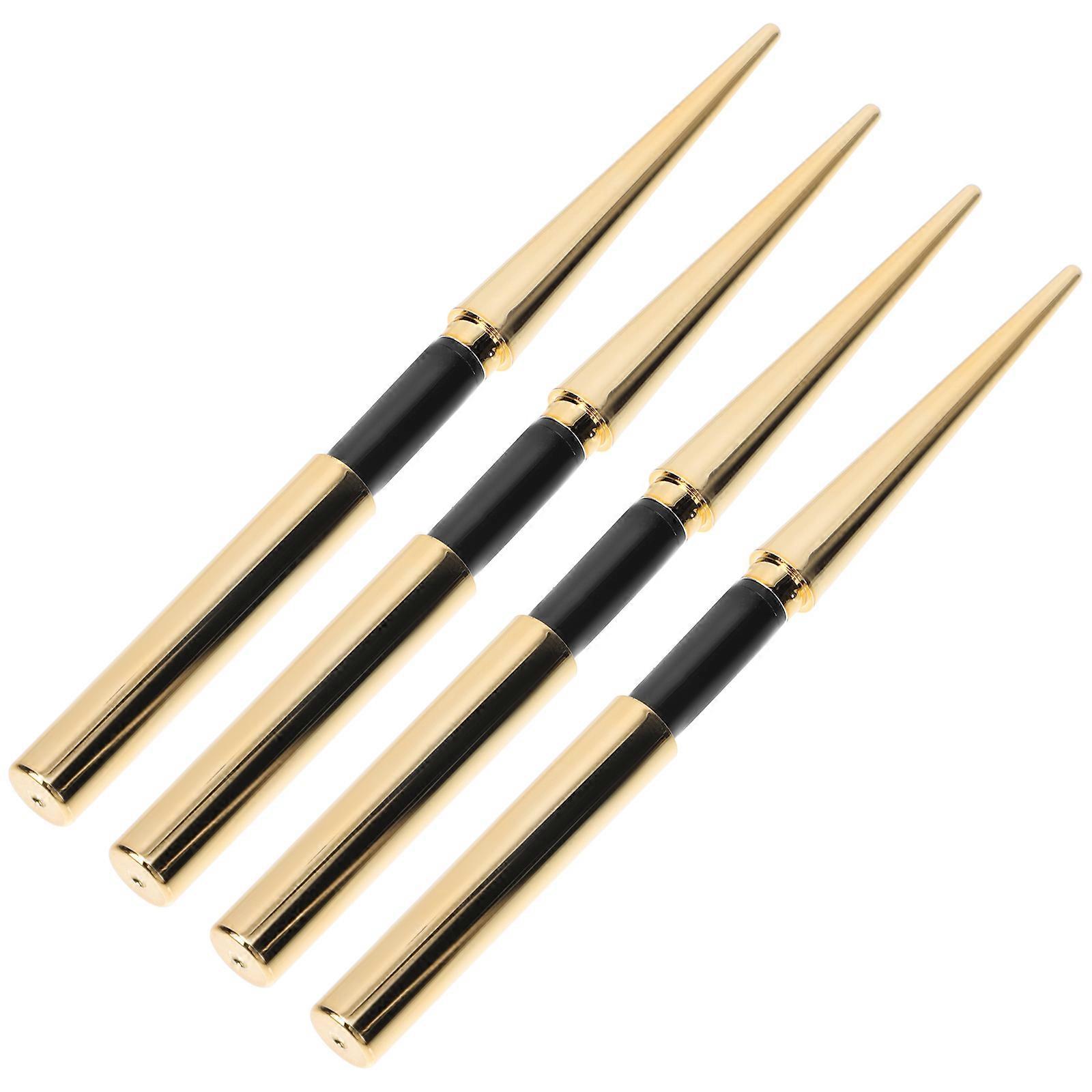 Golden Plastic ABS Lipstick Tubes for Females 4pcs Lightweight Lip Cream Bottles DIY Packaging