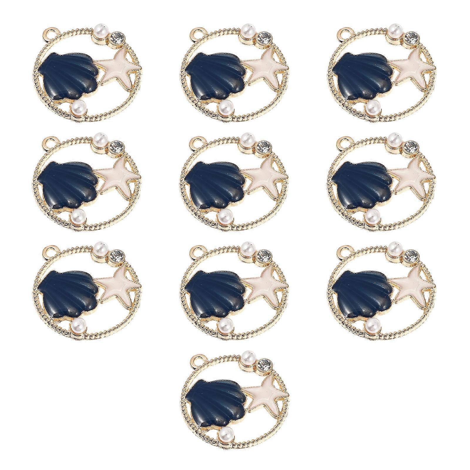 10 Pcs Sea Shell & DIY Jewelry Charms – Beach Themed Pendants for Necklaces, Bags, Scrapbooks & Ocean Craft Decor for Women