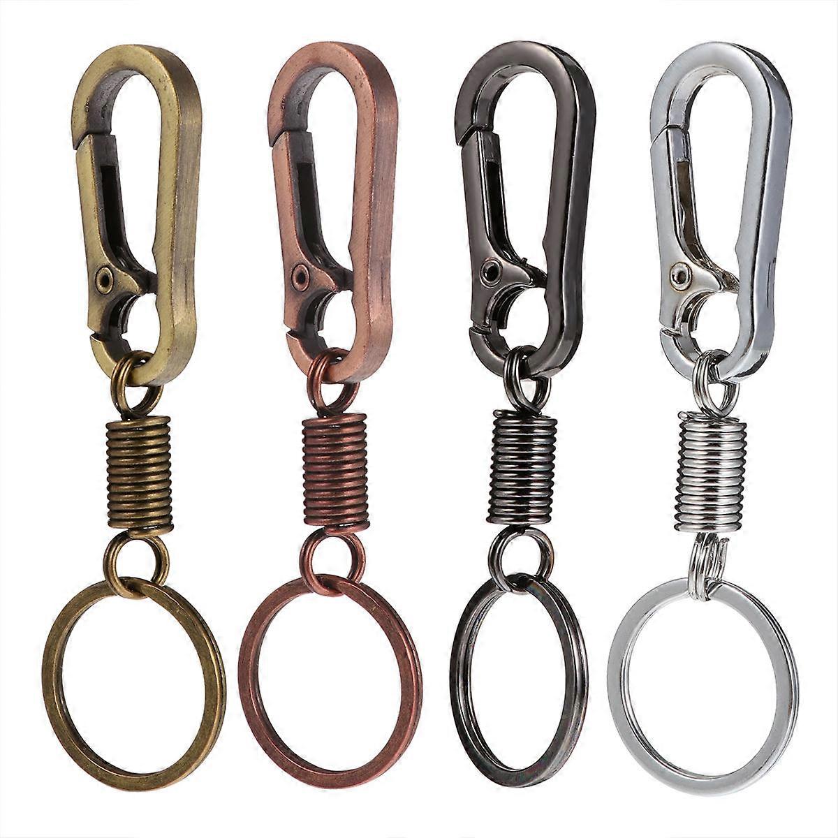 4pcs Durable Metal Keychain Key Ring Compact Smooth Edges Easy to Carry Random Color