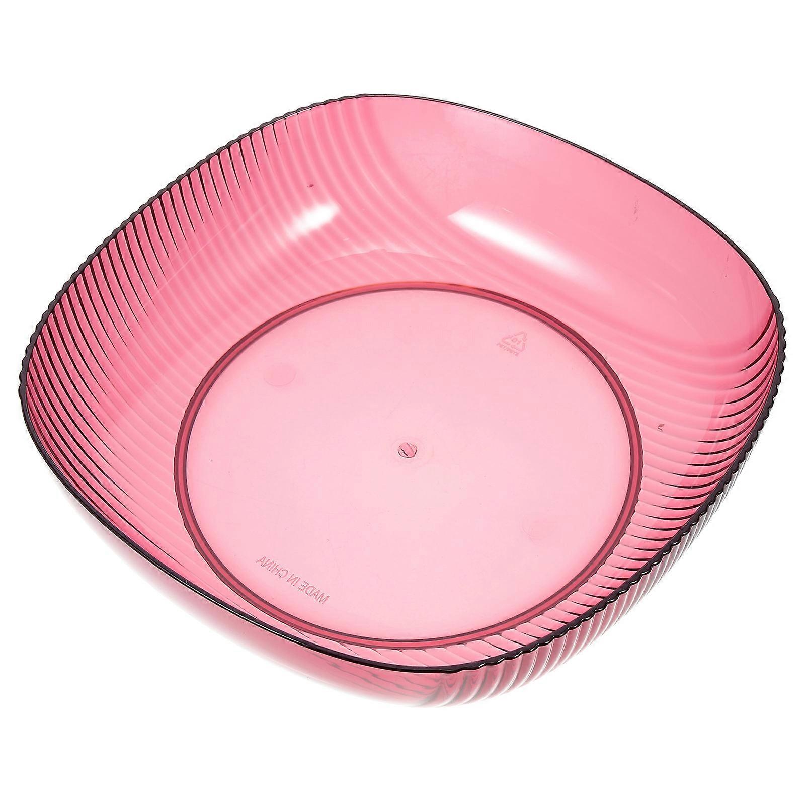 Household Salad Bowl Red Pet Material Smooth Multi-Function Snack Bowl Home Accessory for Home Use