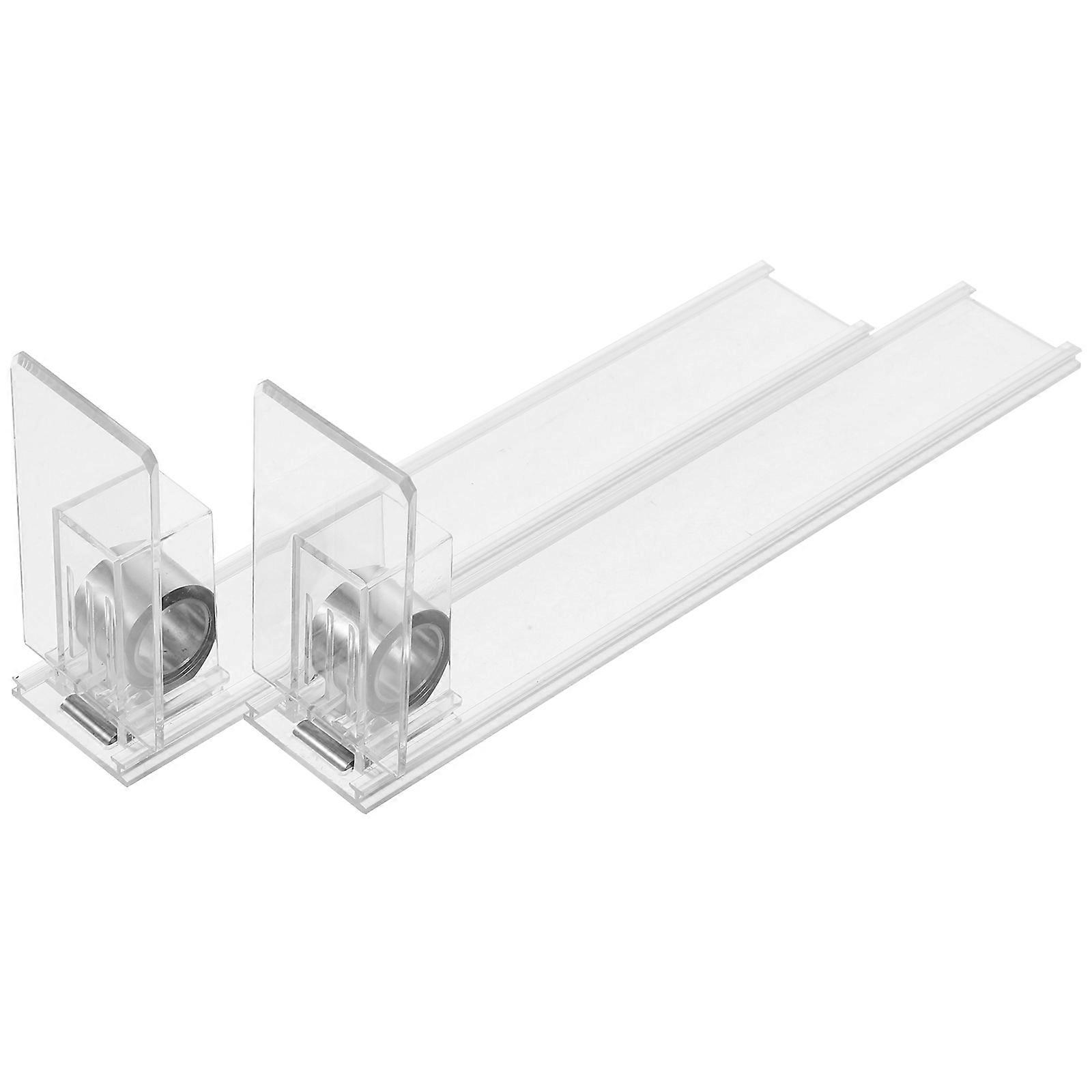 Auto-Push Showcase 2Pcs Transparent Plastic for Shop with Transparent Visibility Design