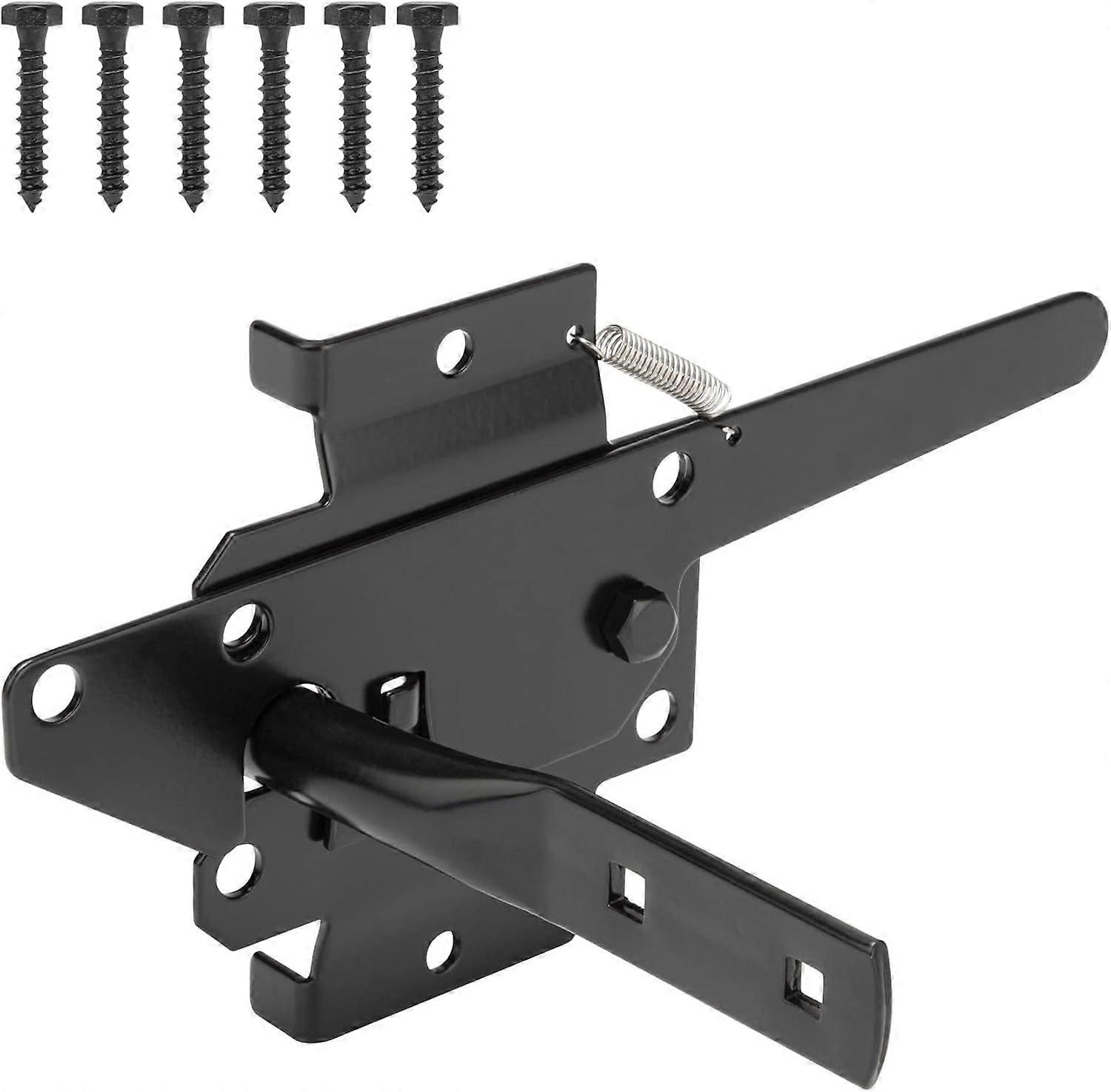 Heavy Duty Self-Locking Gate Latch for Wooden Fence, Post Mount Automatic Gate
