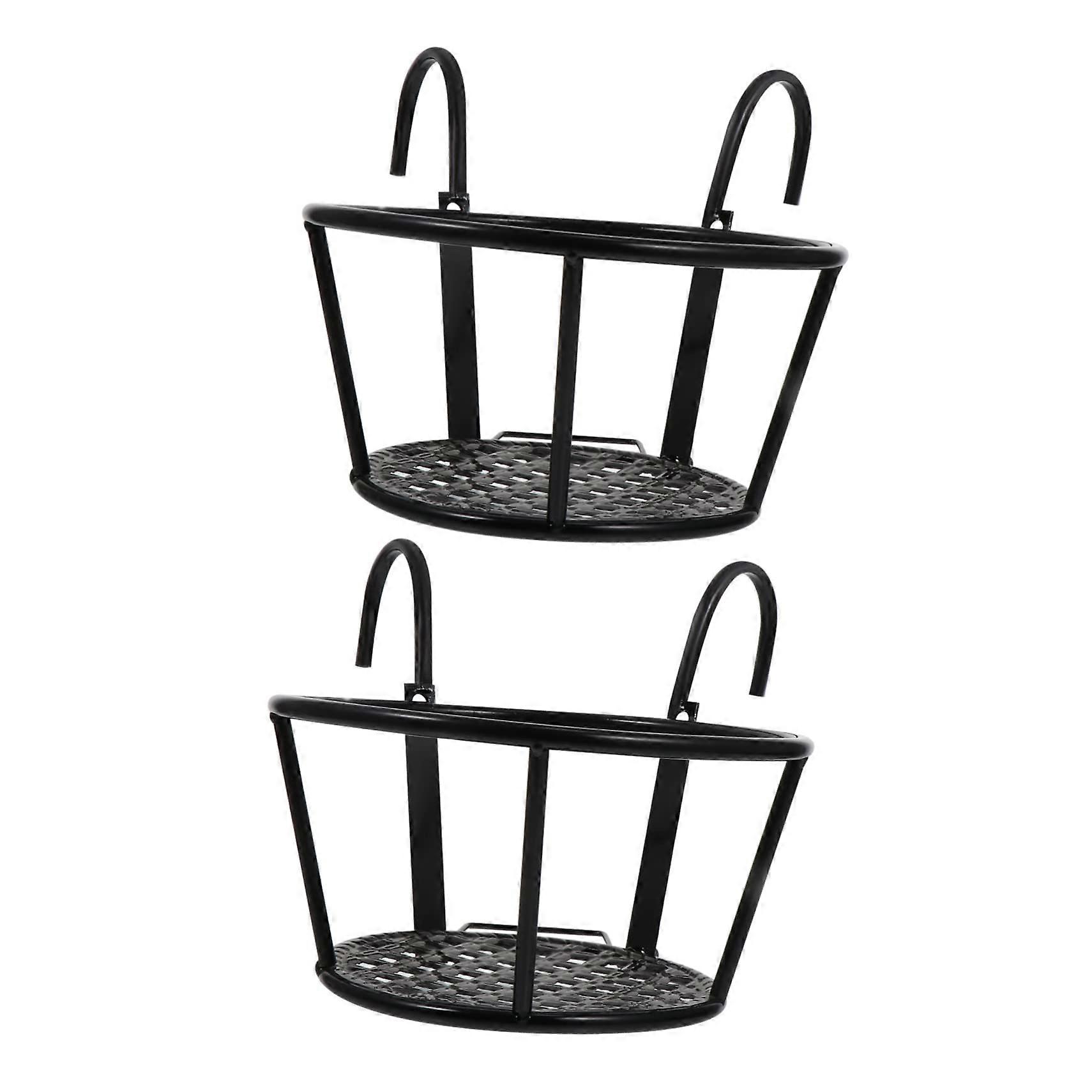 2 Hanging Flower Stands with Removable Flower Pots For Balcony and Garden, Suitable for Succulents and Indoor Plants
