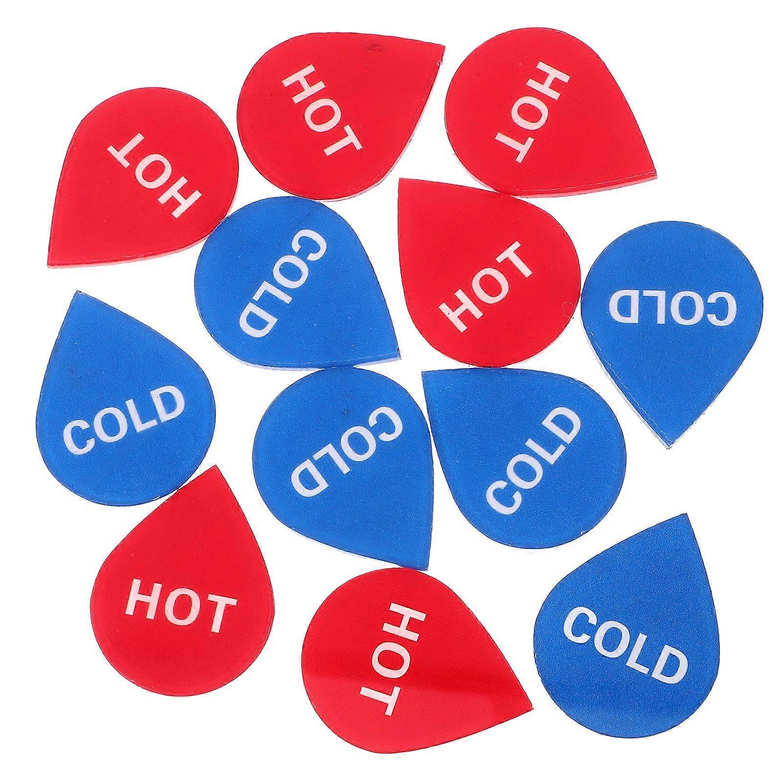 6 أزواج من الماء الساخن والبارد علامة مؤشر الساخن والبارد ملصقات ذاتية الالتصاق الاكريليك لصنبور دش وحوض الاستحمام الحمام المطبخ والأعمال U