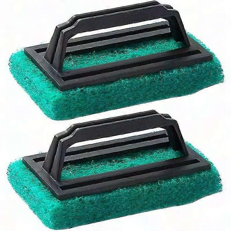 Pool Wall Brush With Sponge Handle 15X9X2.5cm 2pcs Green for Cleaning