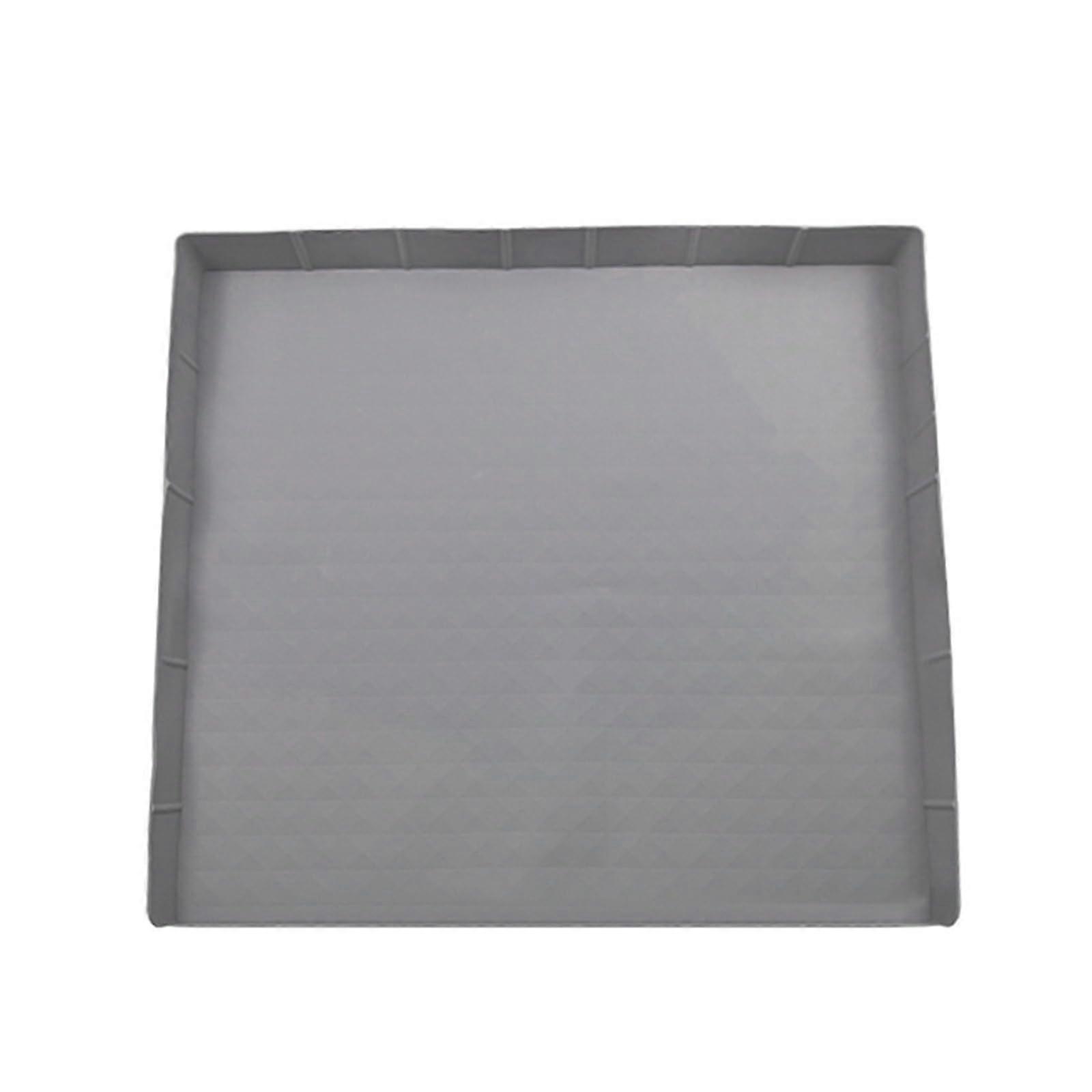 Small Fridge Silicone Mats 23.62 x 23.62 In Washable Drip Pan Mats With Raised Border Grey Protective
