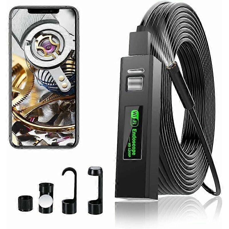 1200P HD WiFi Endoscope Camera for Pipe Inspection with LED Light Support iPhone/Android/Windows/Mac