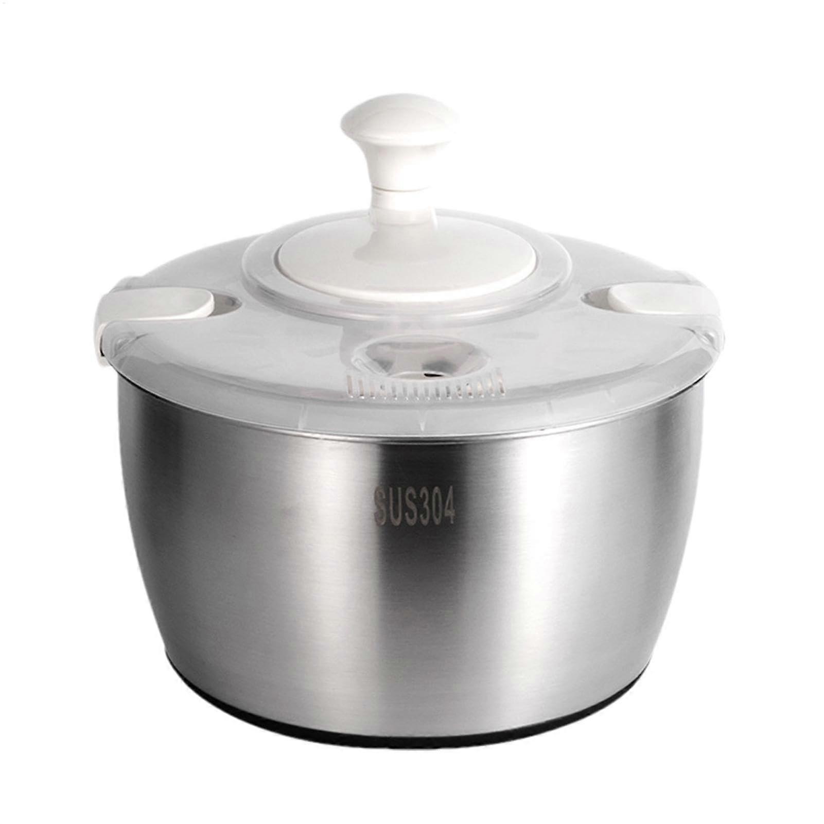 Salad Spinner Large Stainless Steel with Rotating Handle, Spinner