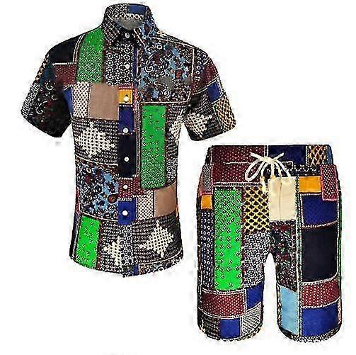 Miesten rento lyhythihainen nappi puku