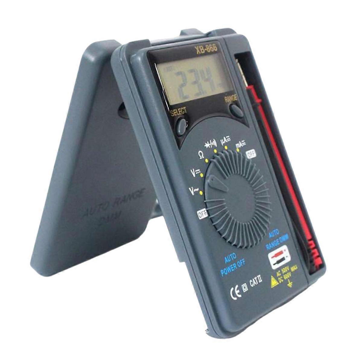 XB866 Mini Digital Multimeter Auto LCD Voltmeter Tester Accurate Measurement for Electricians and DI