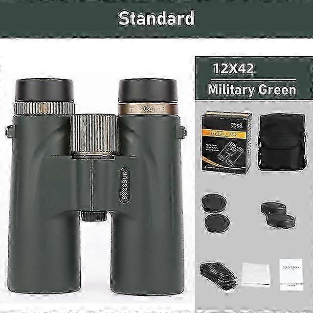 12x42 مناظير تلسكوب احترافي عالي الدقة مع BAK4 Prism عالي الوضوح للصيد في الهواء الطلق للتخييم عدسة ED IPX7 مقاوم للماء