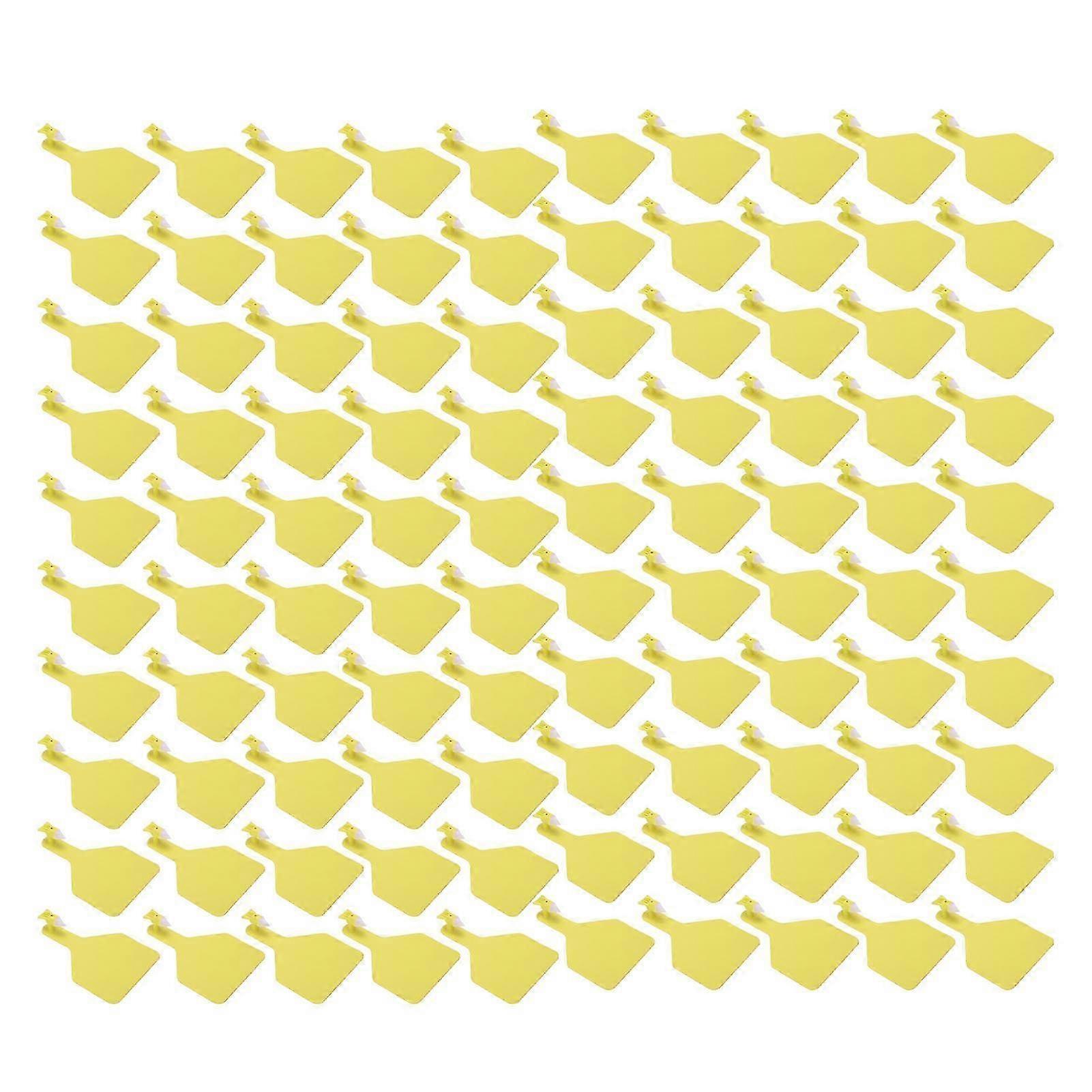 100 adet Boş Hayvan Kulak Küpesi Kalınlaştırılmış TPU Yeniden Kullanılabilir Hayvan Kulak Etiketi Süt Sığırları, Sığırlar, Yaklar, Atlar, Develer, Sarı