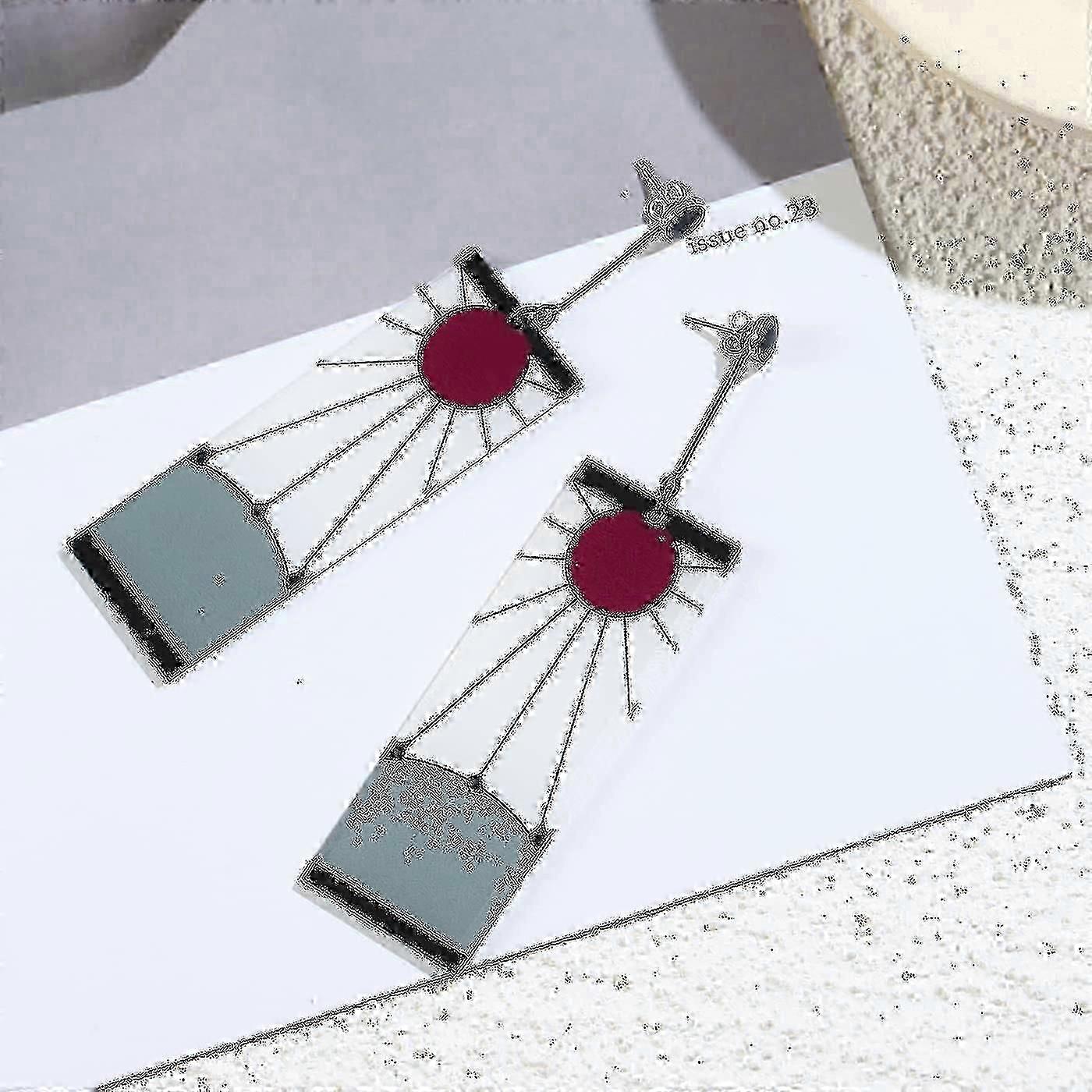 925 Sterling Silver Tanjiro Earrings,anime Demon Slayer Cosplay Tanjiro Black Earrings Ear Clip Kimetsu No Yaiba Hanafuda Halloween For Men Women Earr
