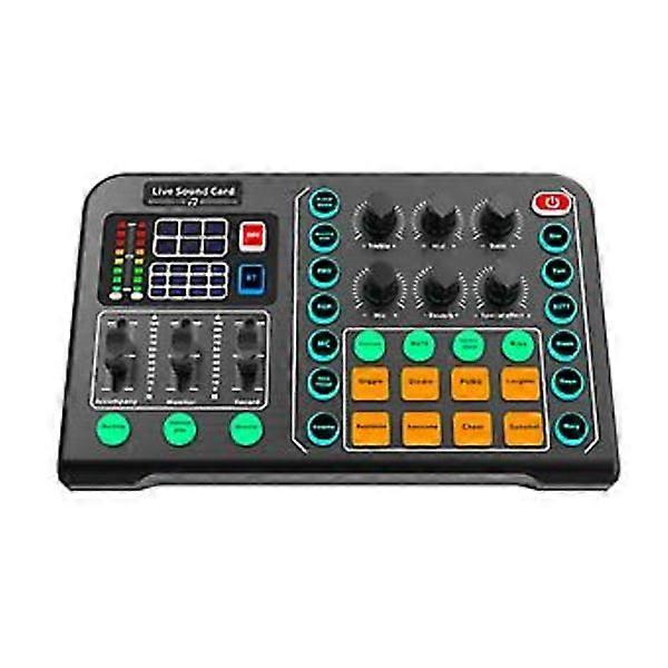 Professional Sound Card for Live Broadcasting Audio Mixer Board Light Effect, audio interface.