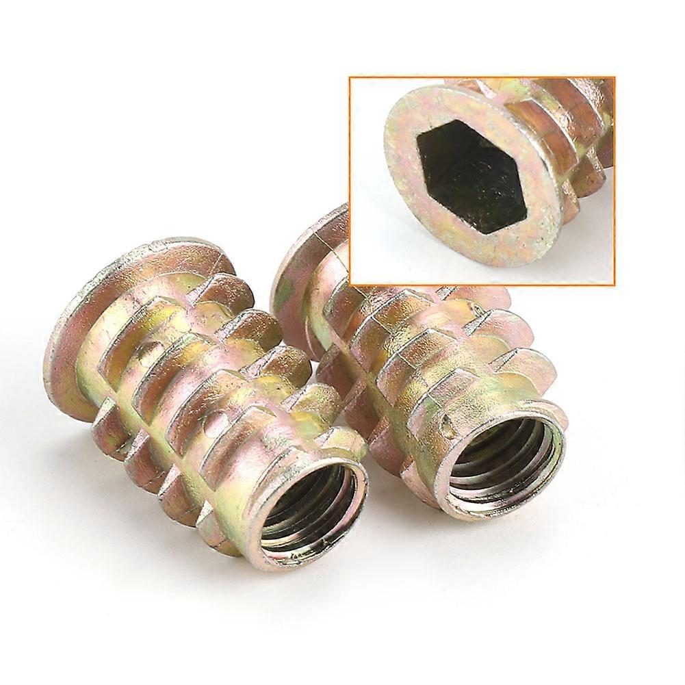20pcs M8 20mm Zinc Alloy Threaded Hex Nuts Furniture Insert Nuts for Wood