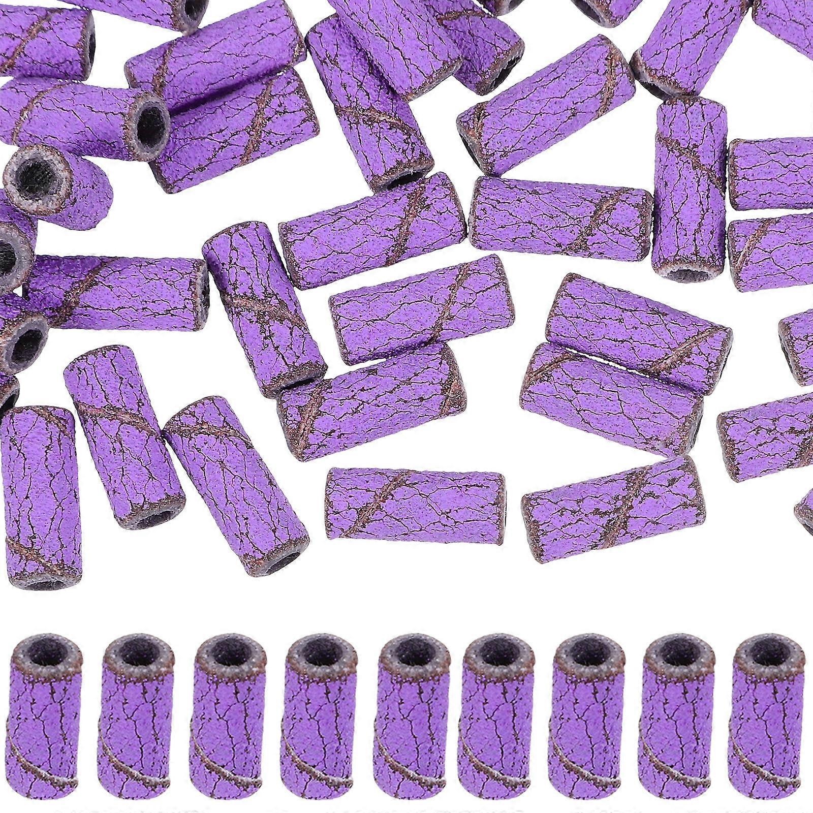 Purple Nail Sanding Bands for Manicure Made of Tungsten Steel Ideal for Acrylic Nails and Gel Removal 50 Pieces