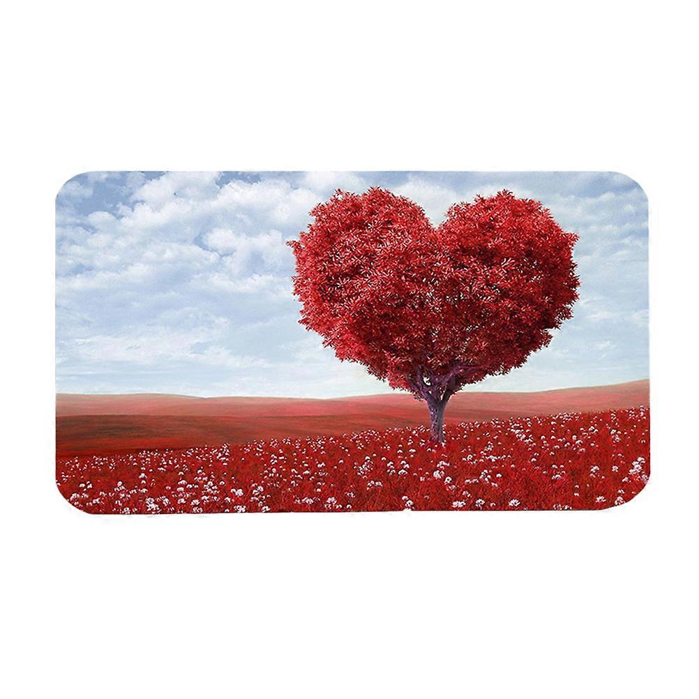 Badezimmermatten-Set mit Herz- und Baum-Print, 3-teilig