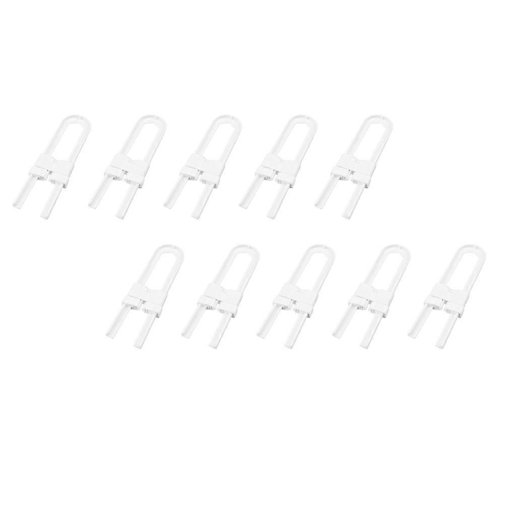 Safety Lock Sliding Safety Latch Lock for Cabinet Use 10Pcs White Set