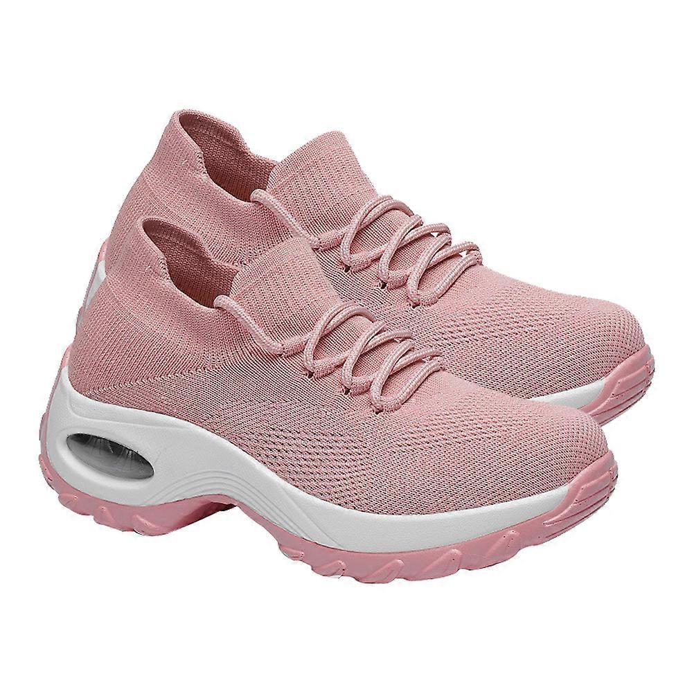 Flying Woven Casual Shoes for Wearing Use 1Pair Practical Thick Sole Sneakers