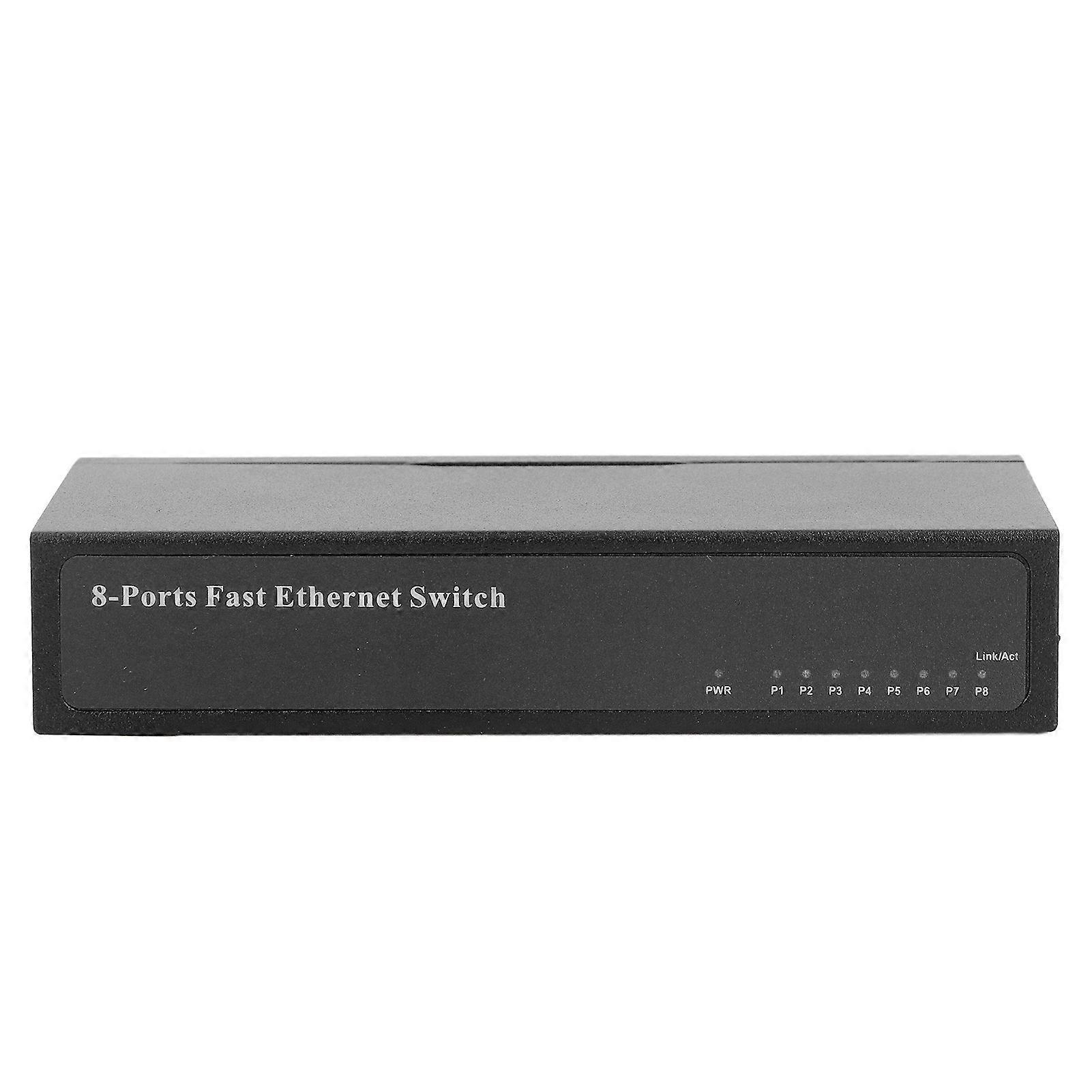 8-Port Adaptive Ethernet Switch, Silent, Plug & Play, 100-240V