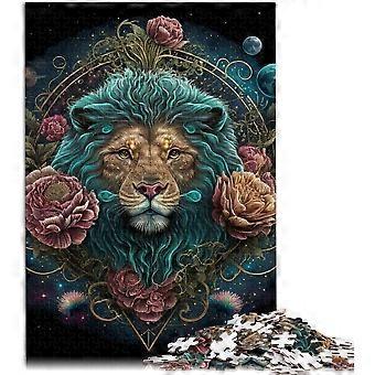 Quebra-cabeça para Adultos Aqua Mane Floral Lion 300 Peças Quebra-cabeças para Adultos para Adultos & Crianças Idade 6 Anos Up quebra-cabeças Decoração de CasaWD2103
