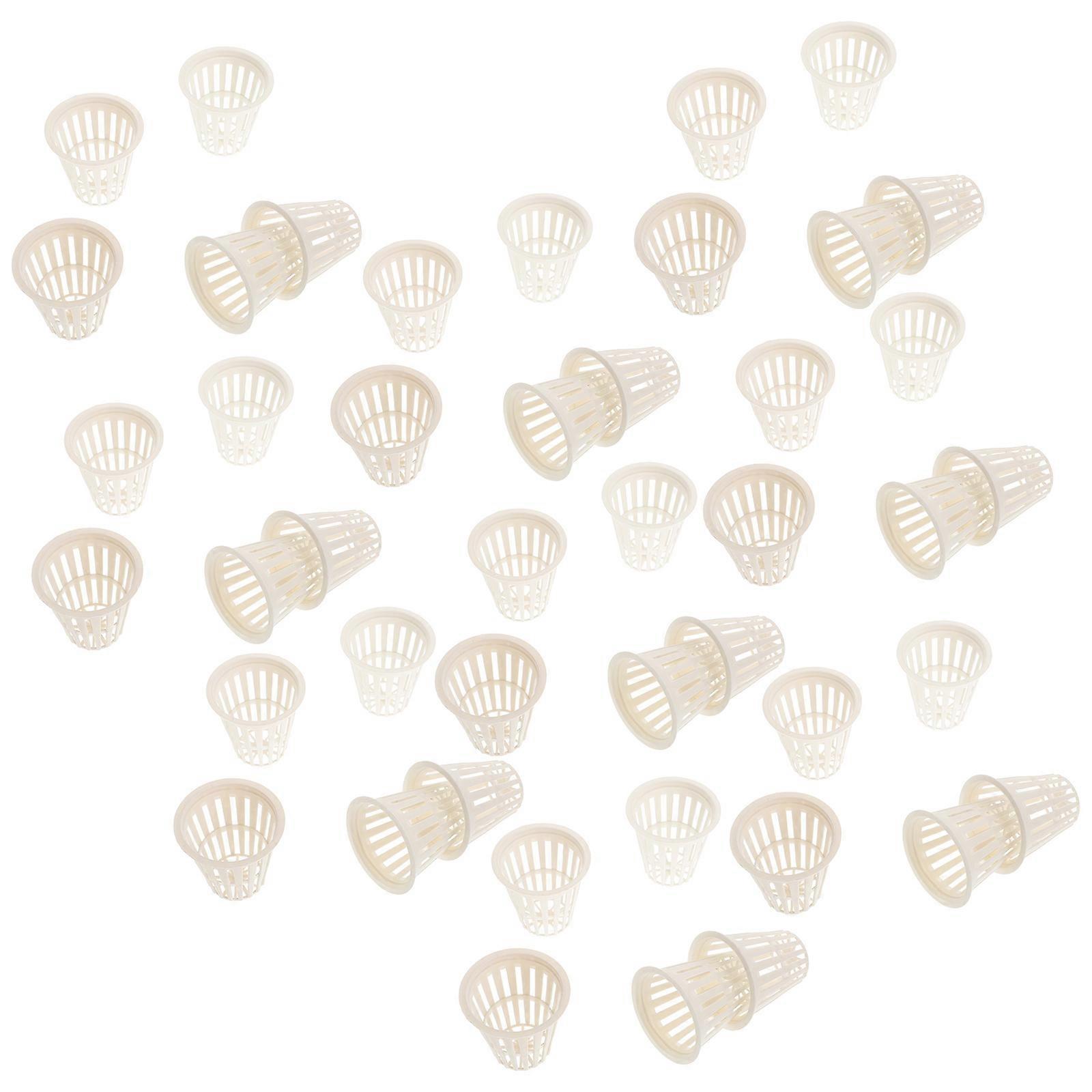 Hydroponic Plant Basket Planting Basket for Root Fixing 50Pcs White