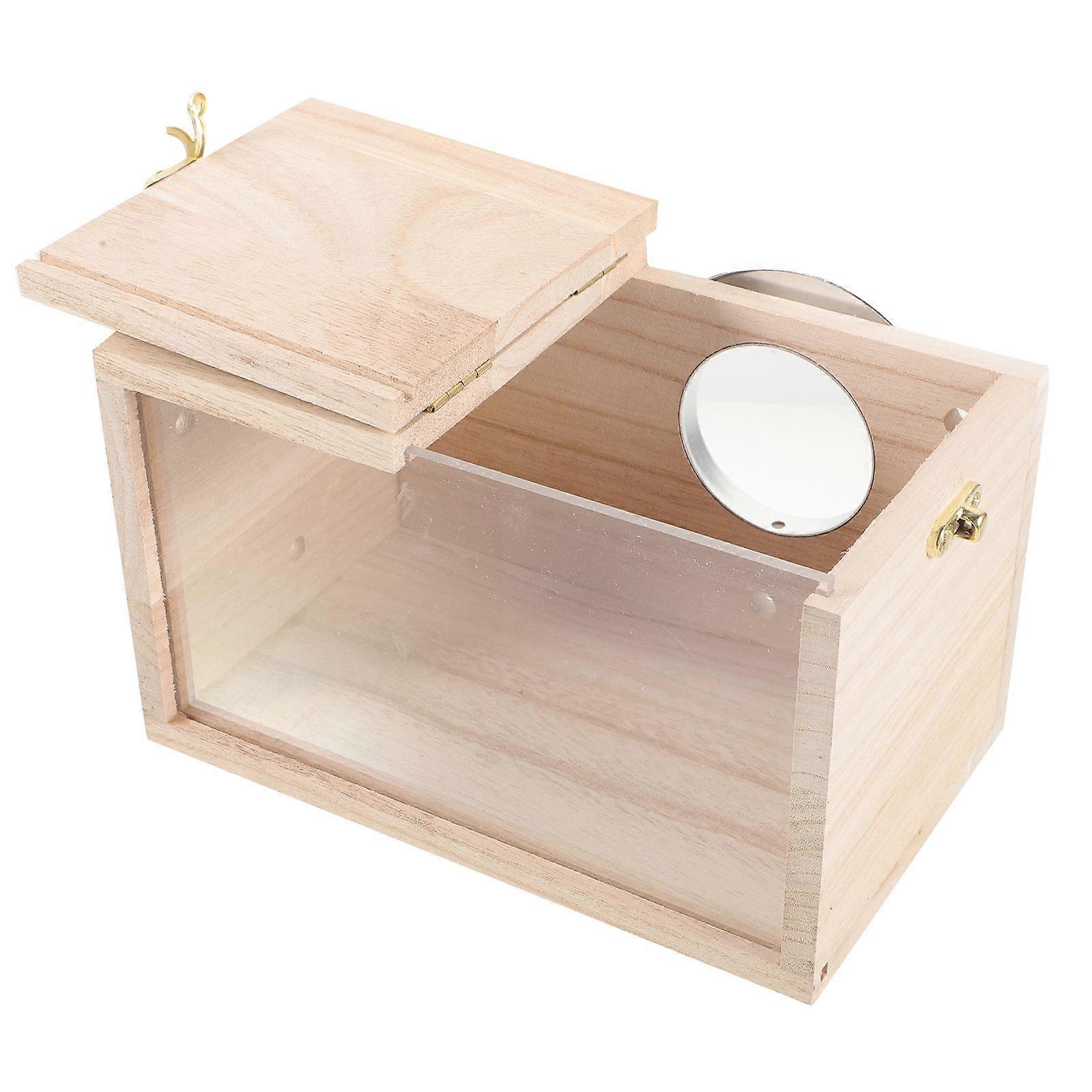 Wooden Bird House Cockatiel Nesting Box for Parrot Breeding 2Pcs Transparent