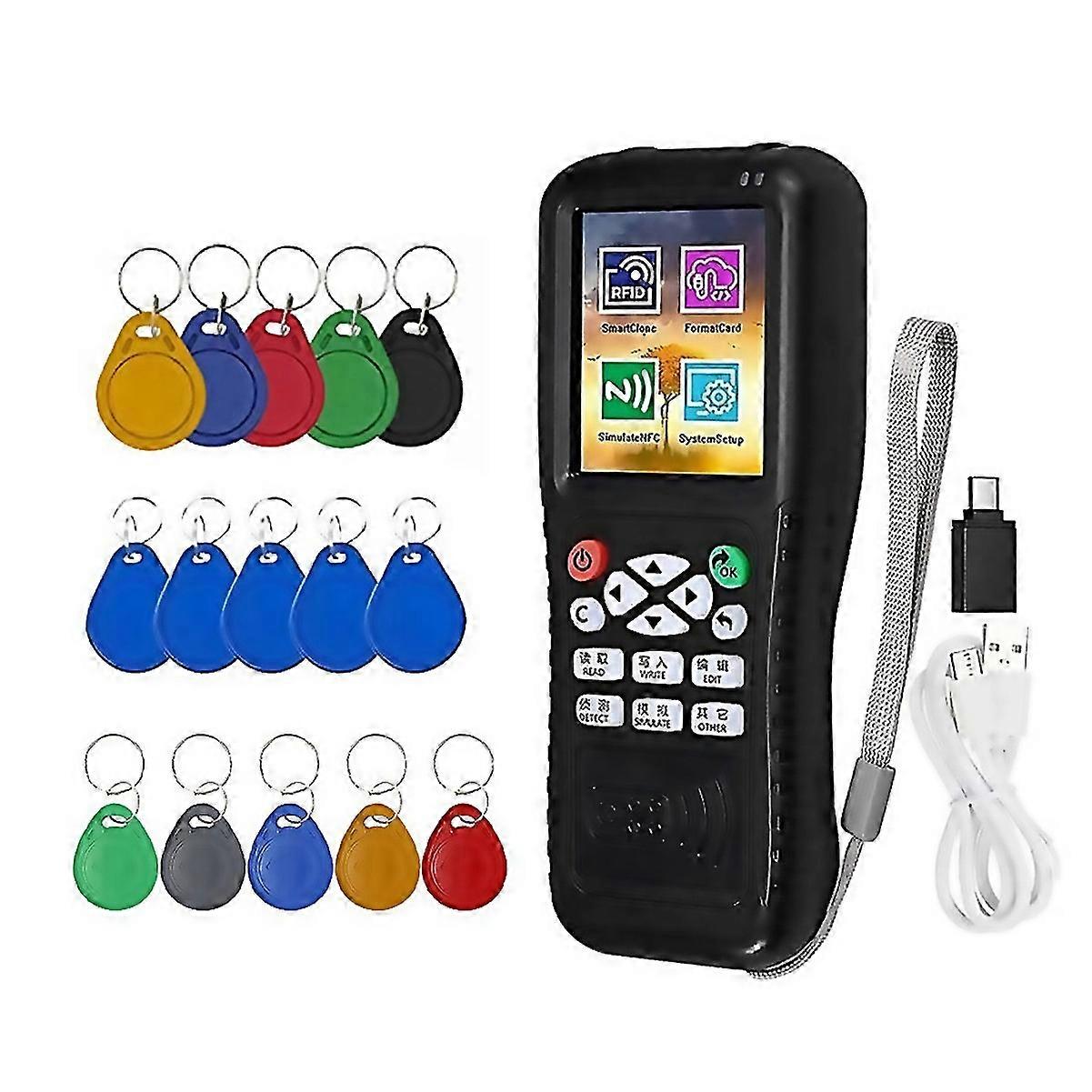 For X100 Rfid Nfc Smart Card Reader Writer5 X Uidcuidt557 Keychain Rfid Duplicator Programmer Encryp