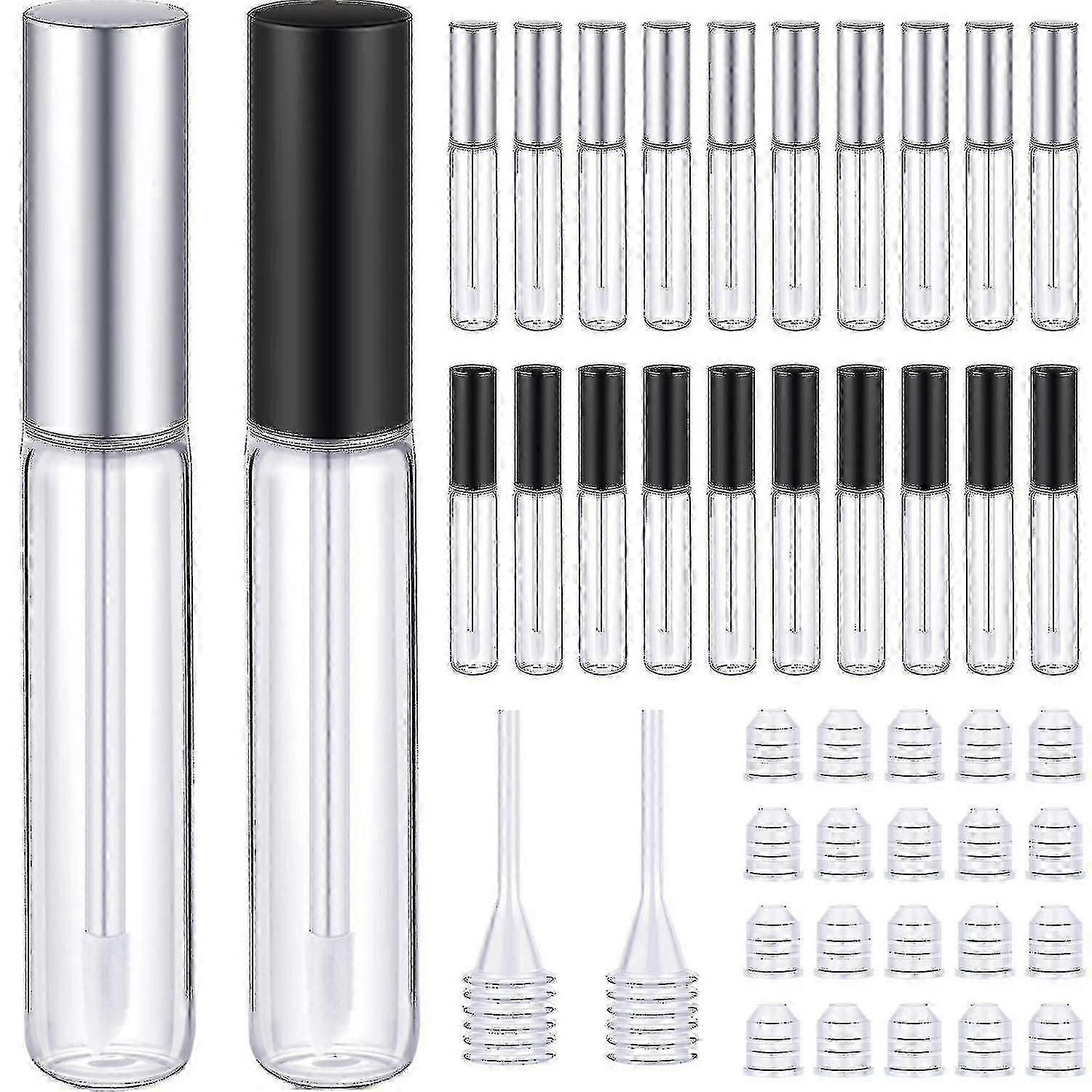 Lip Gloss Tubes Empty Lip Gloss Container Clear Silver 20pcs 10ml