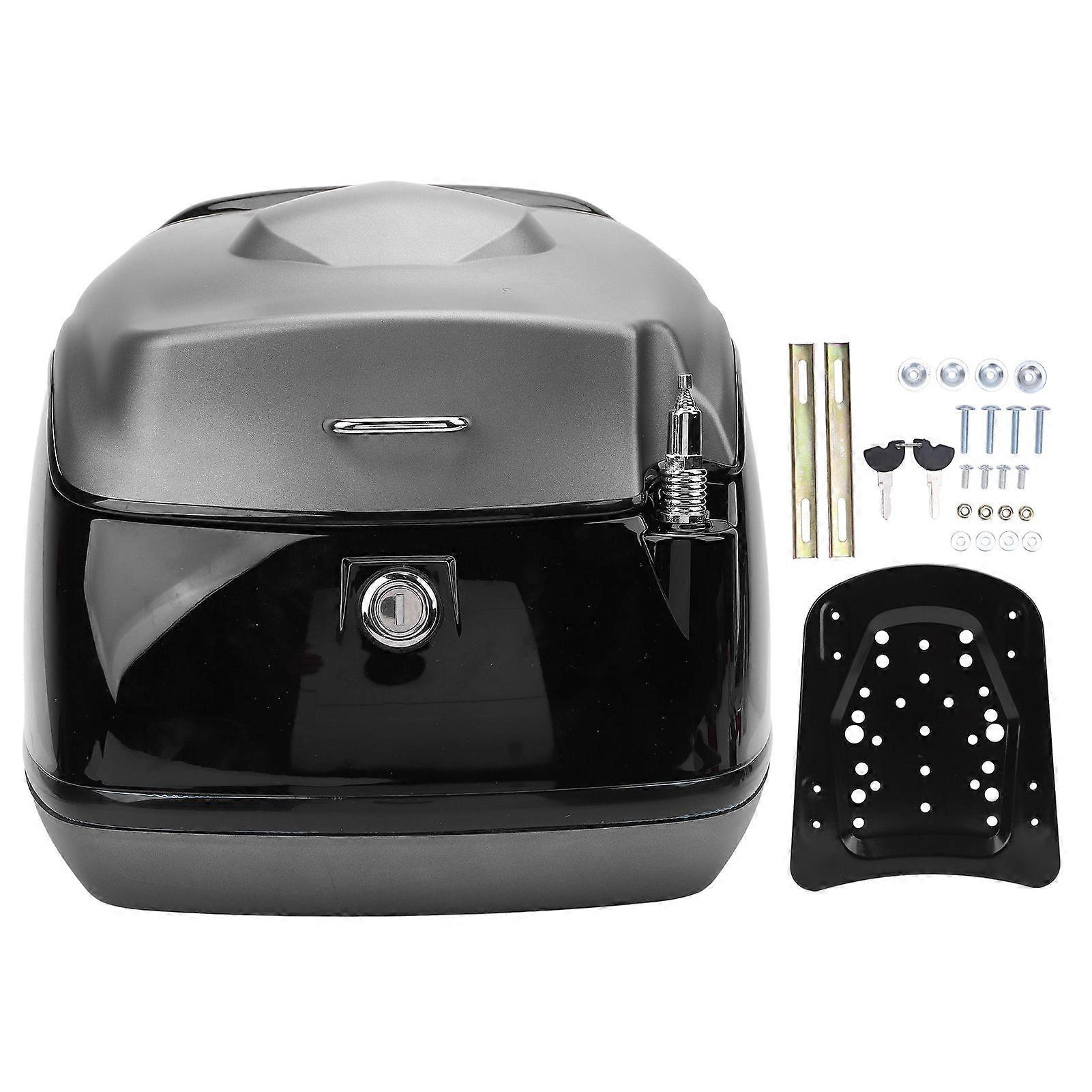 38L Motorcycle Top Case Retro Style Water Resistant High Strength Large Capacity Trunk Top Box for Electric Bike Scooter Ti Gold