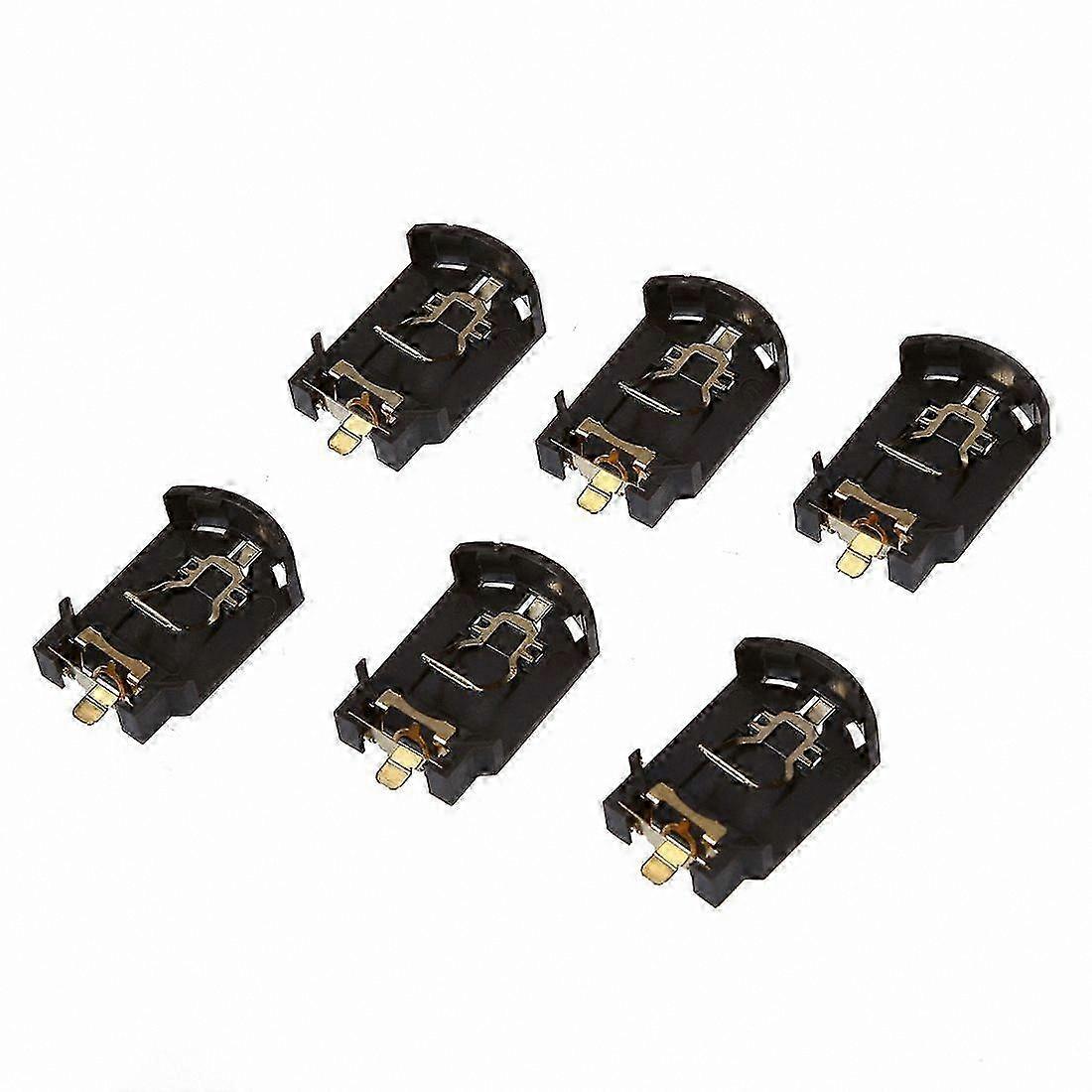 6-Pack Brown Plastic CR2032 Battery Socket Holder Case
