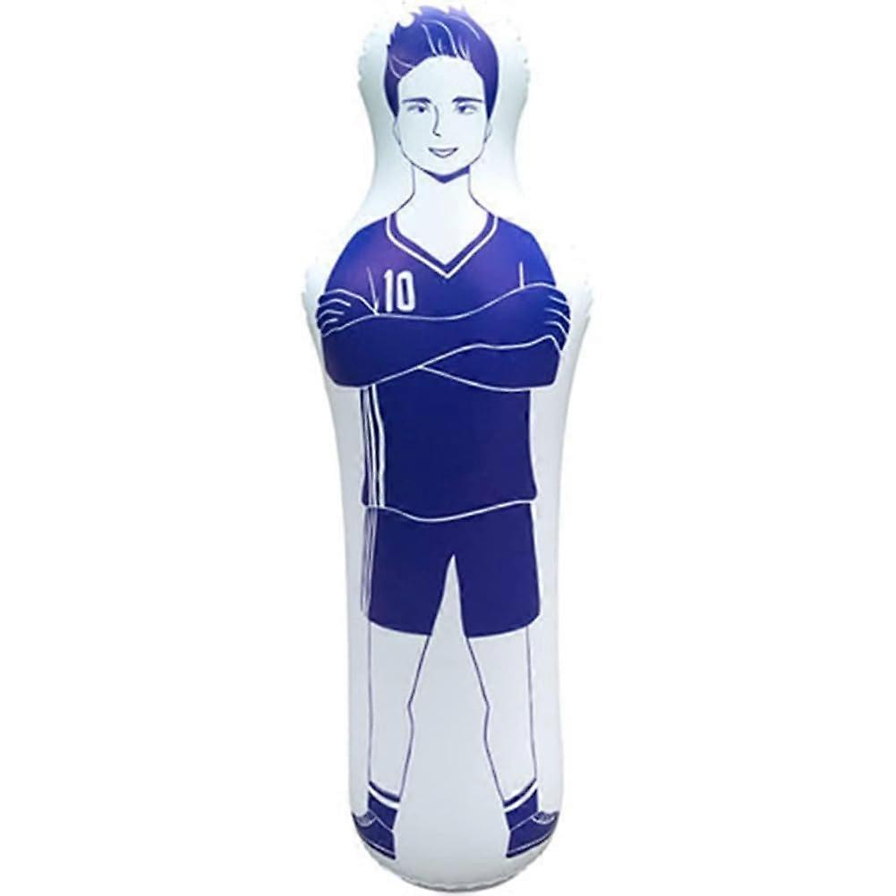 1.6M Inflatable Soccer Dummy Kick Wall Training Goalkeeper Mannequin Defender Blue
