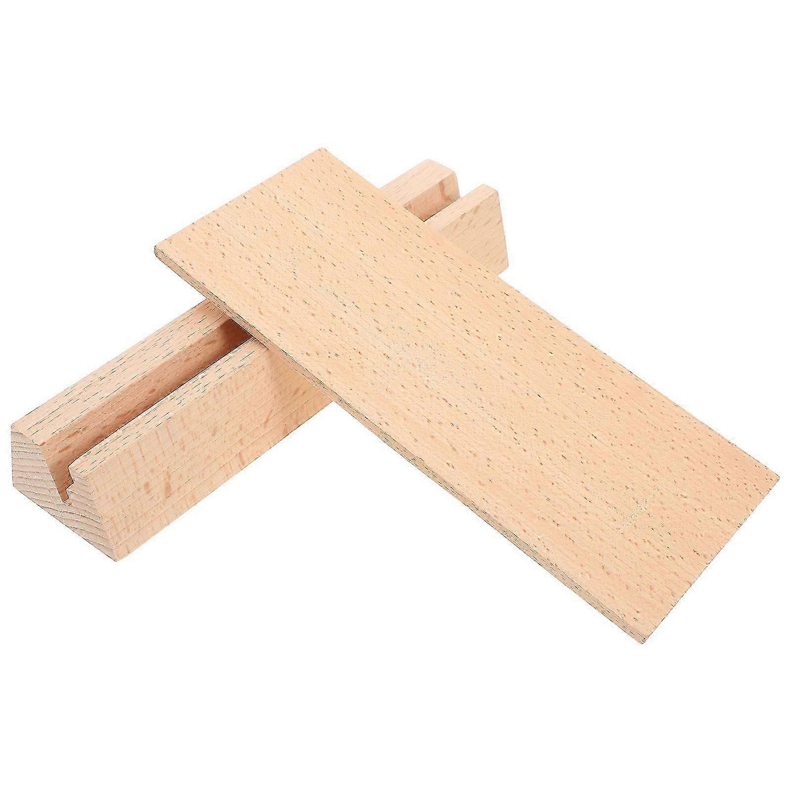Elegant Wooden Card Holder for Desk Stylish Postcard and Memo Display Stand Ideal for DIY Use Beige