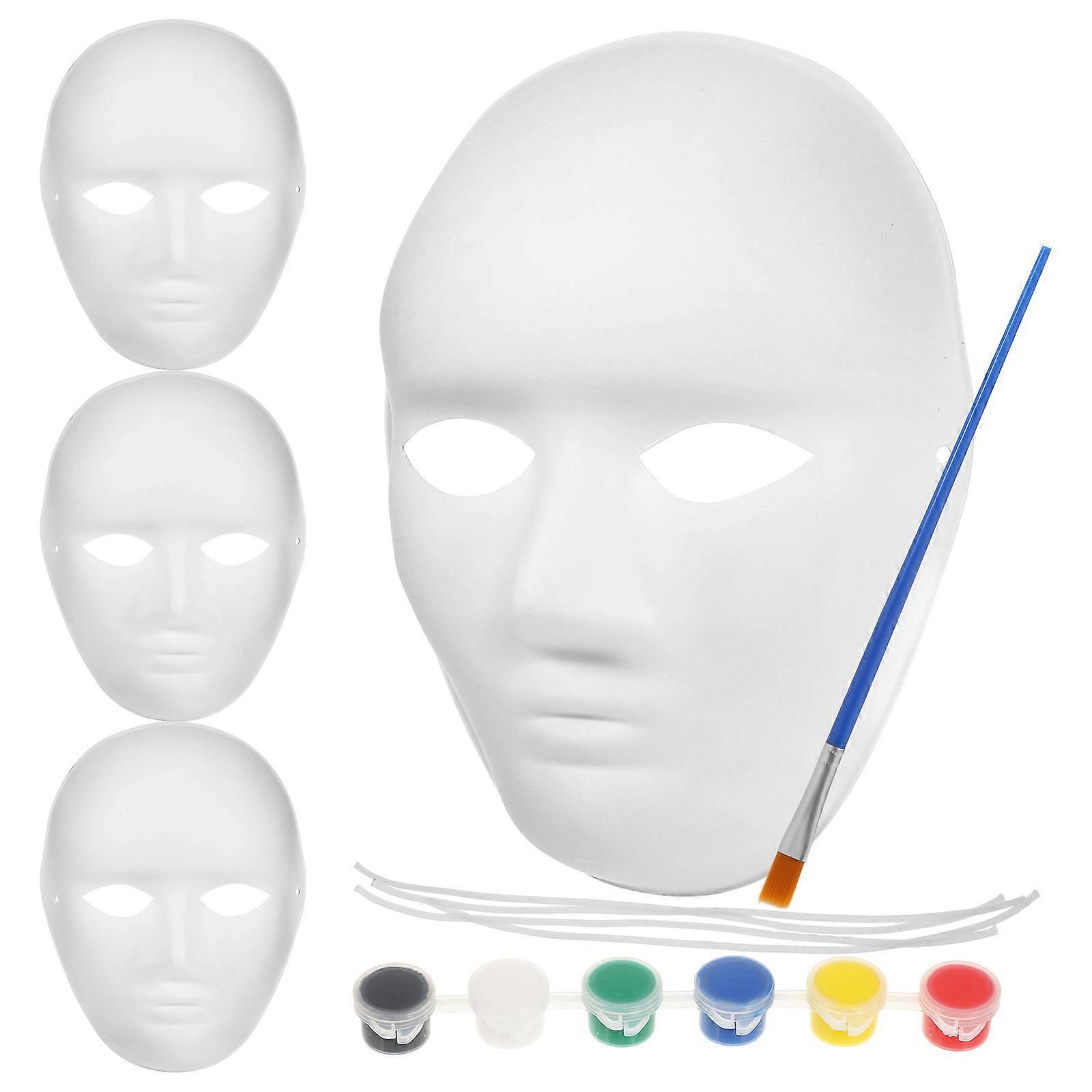 White Paper Mask DIY Blank Mask for Creative Projects 2Sets