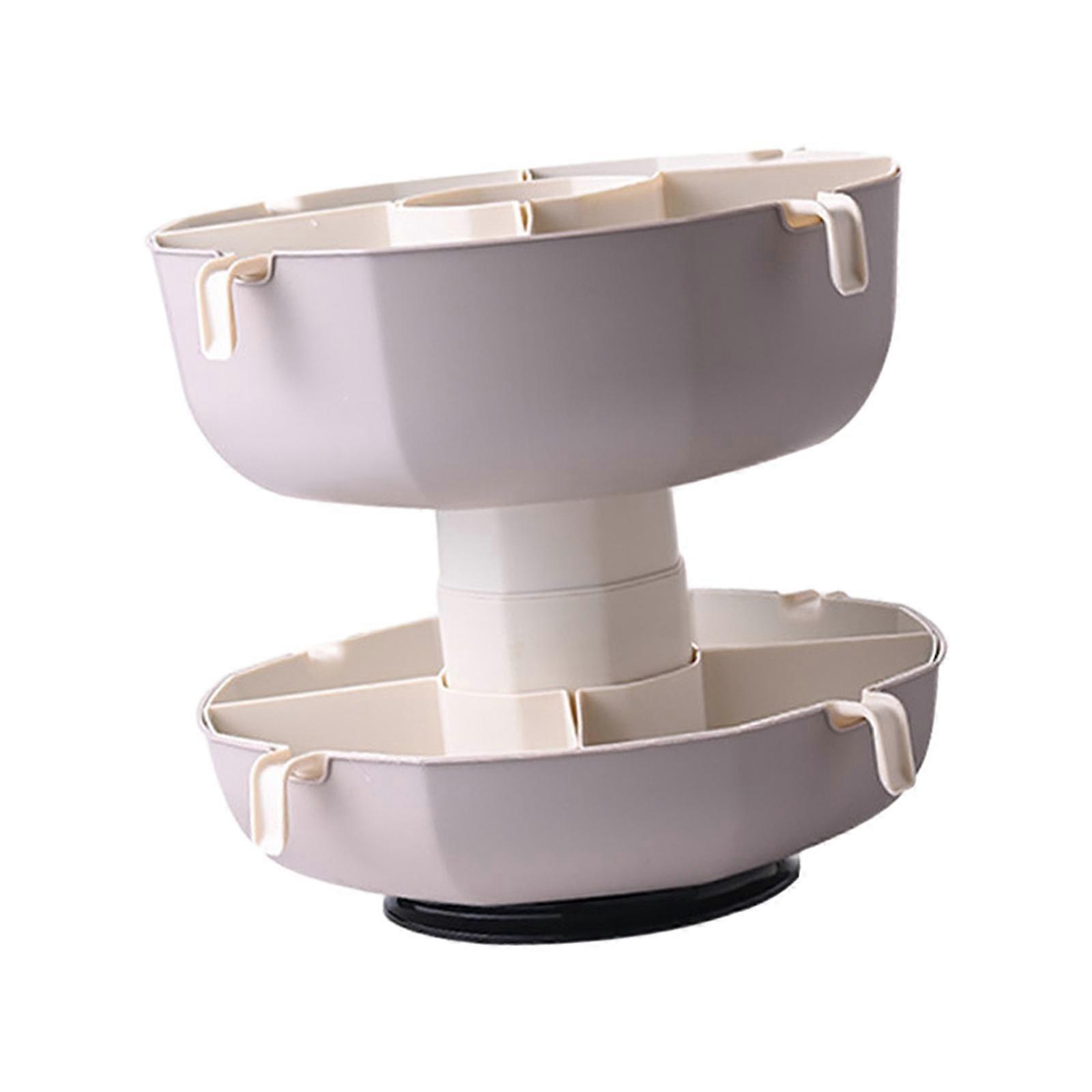 Hot Pot Draining Platter 2 Tier Draining Basket for Nut Picnic Parties Gray White