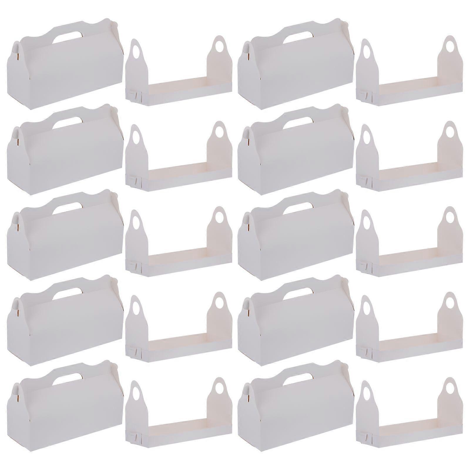 Pastry Boxes Long Shape Cake Box Dessert Box Environmentally Friendly 10Pcs